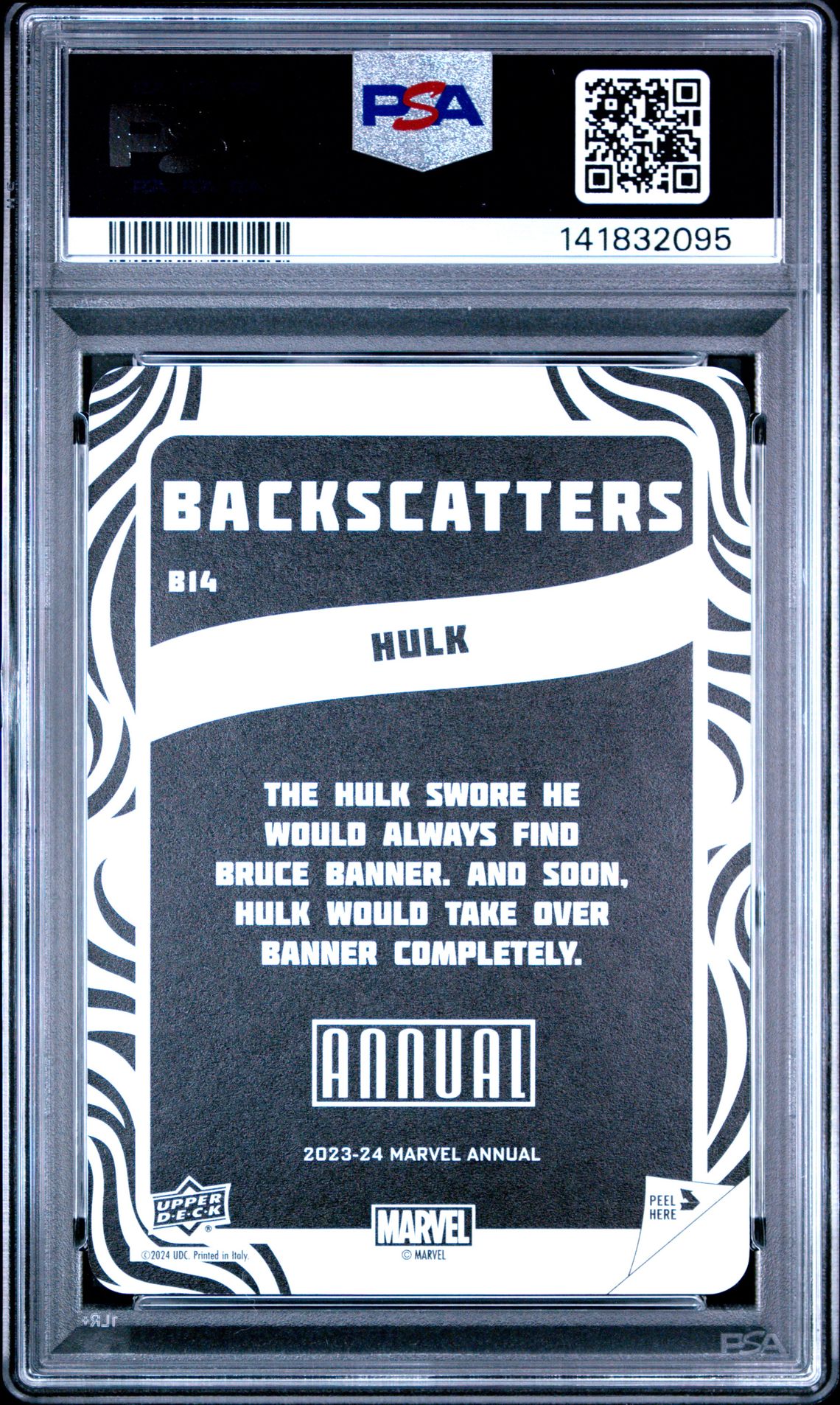 2023-2024 Upper Deck Marvel Annual Backscatters Hulk #B14 Mint 9 back