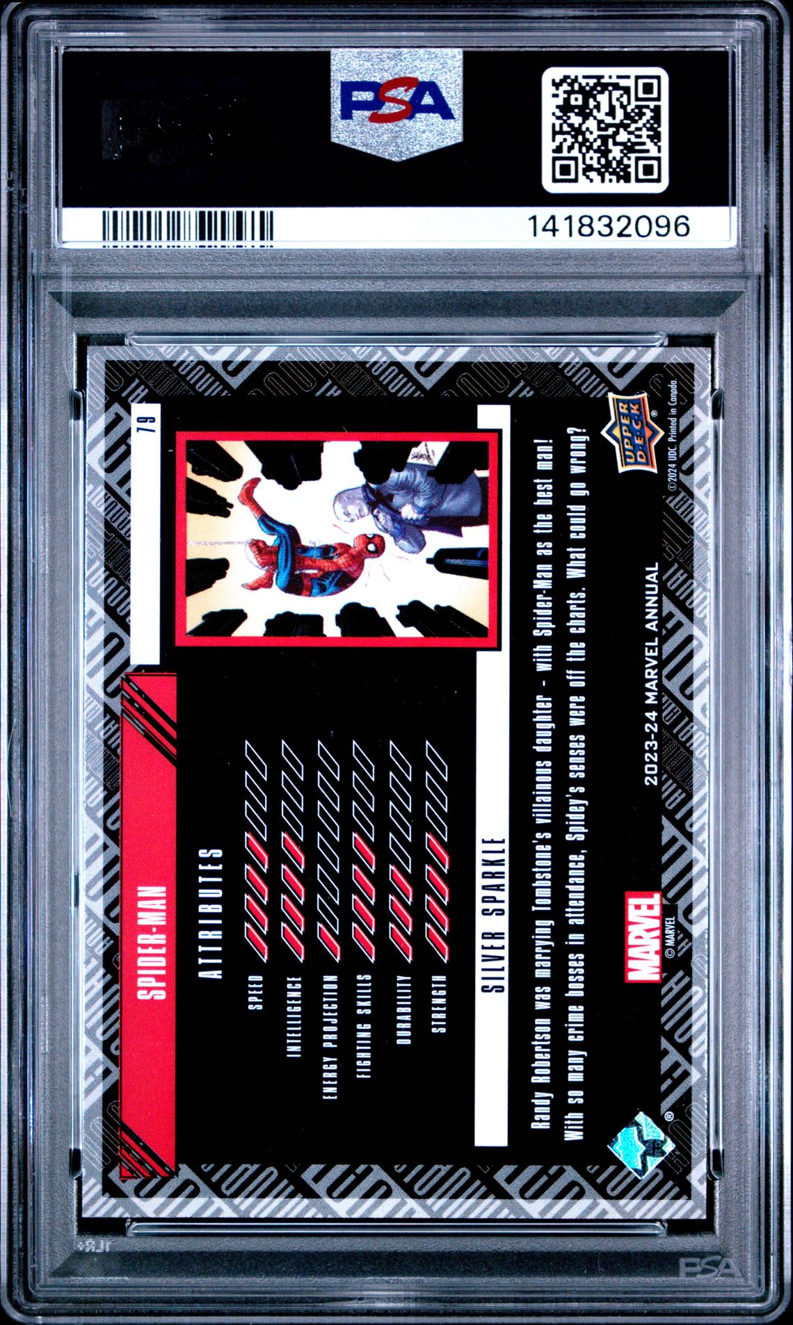 2023-2024 Upper Deck Marvel Annual Spider-Man #79 (Silver Sparkle) Nm 7 back