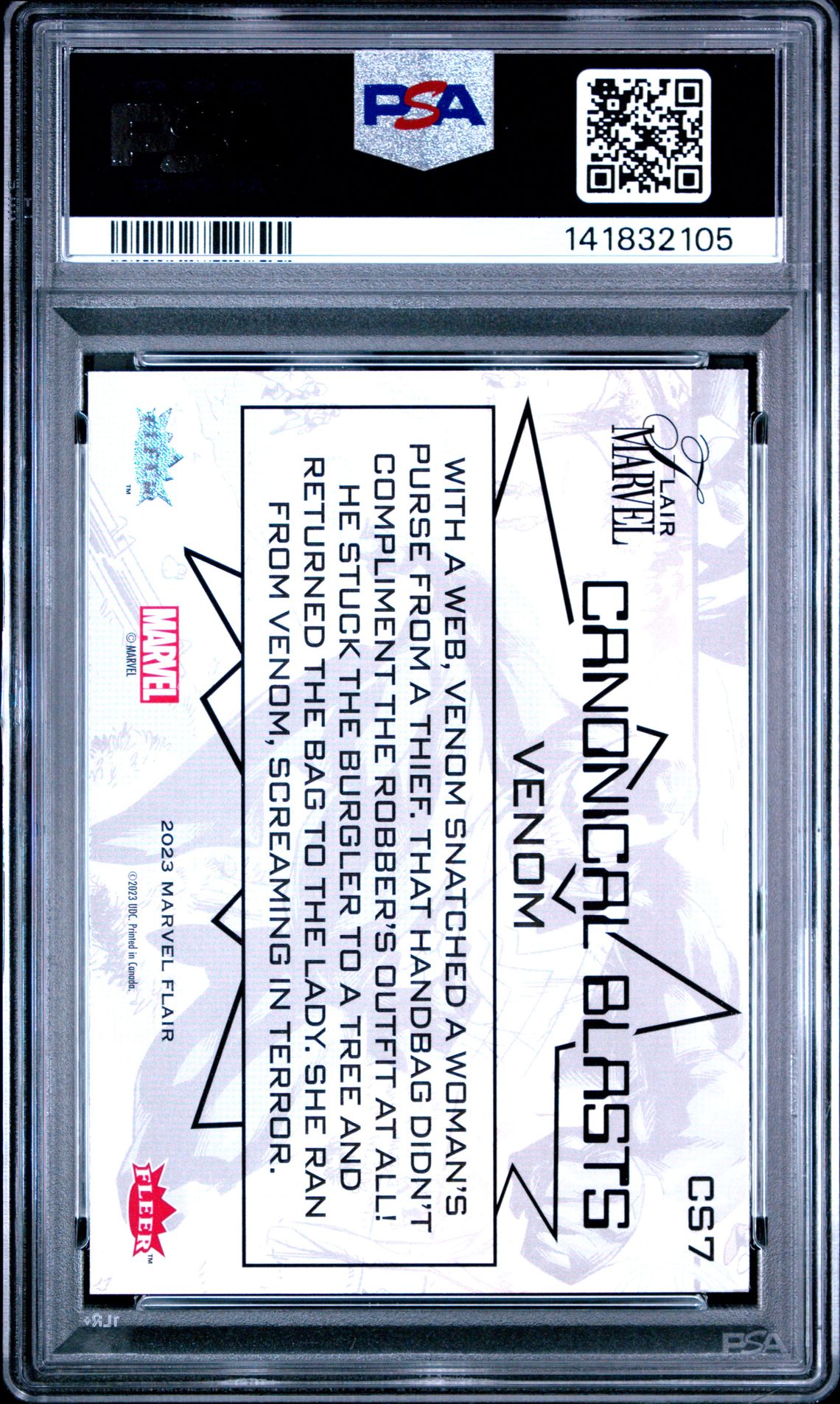 2024 Upper Deck Flair Marvel Canonical Blasts Spider-Man Venom #Cs7 (Canonical Blasts Spider-Man) Nm-Mt 8 back