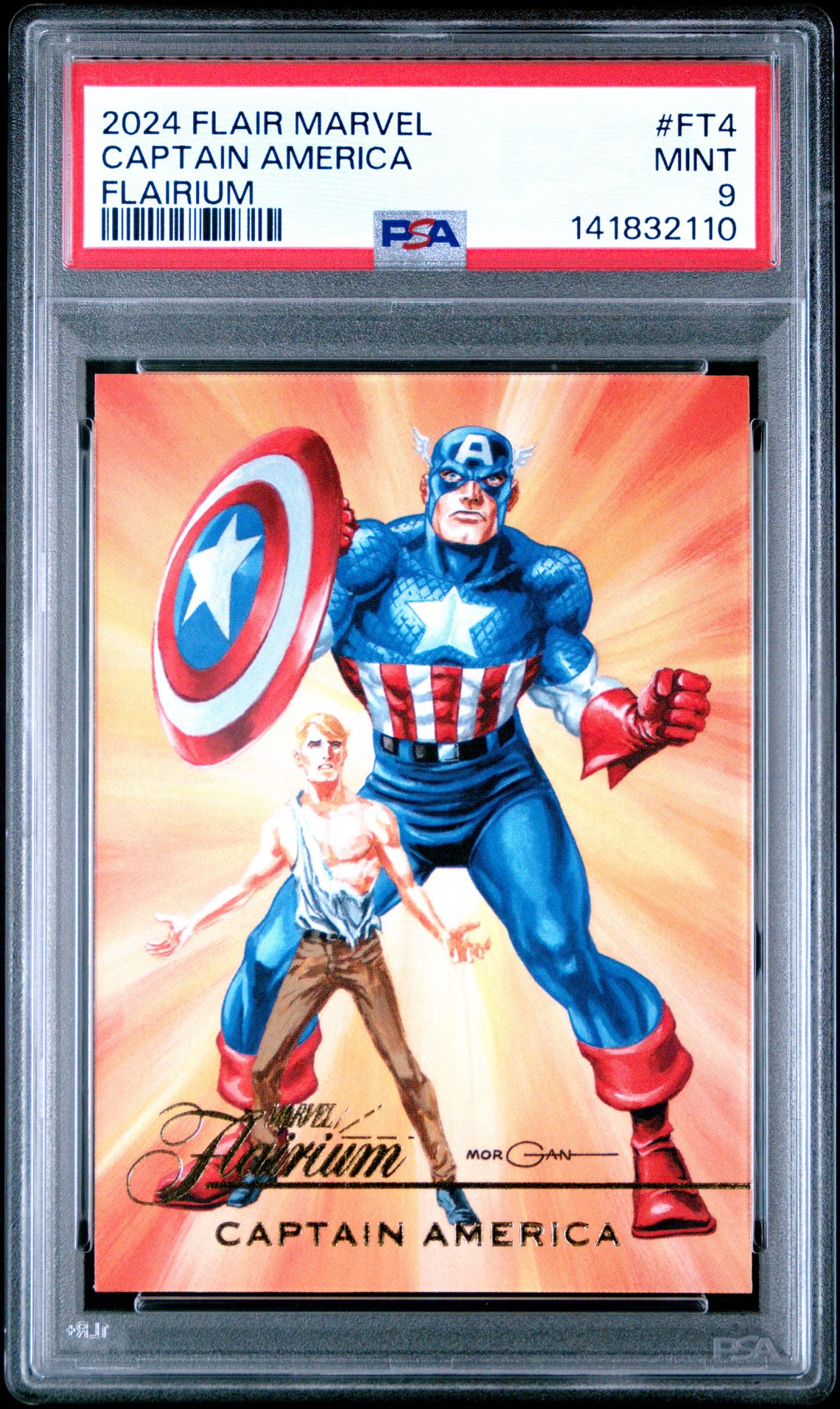 2024 Upper Deck Flair Marvel Flairium Captain America #Ft4 Mint 9 front