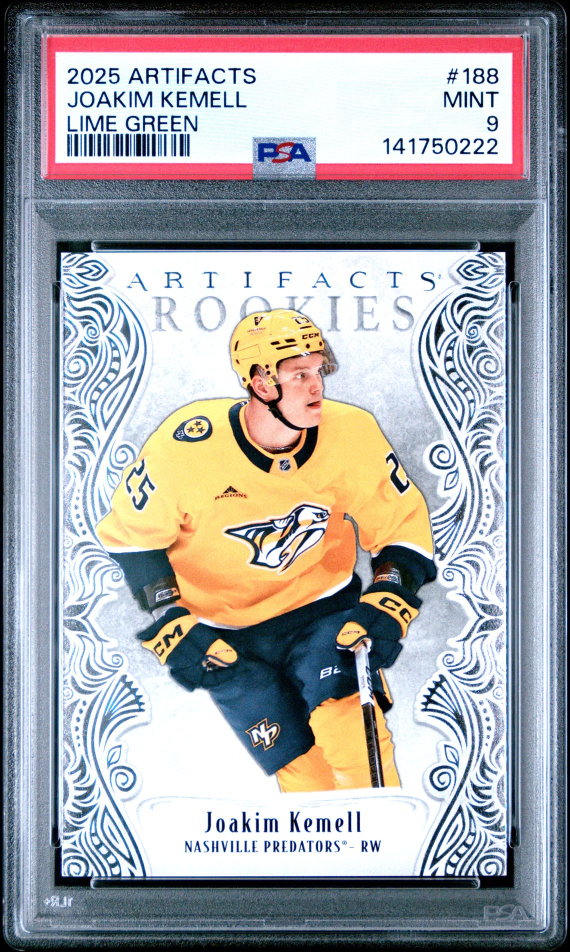 2025 Upper Deck Artifacts Joakim Kemell #188 (Lime Green) Mint 9 front