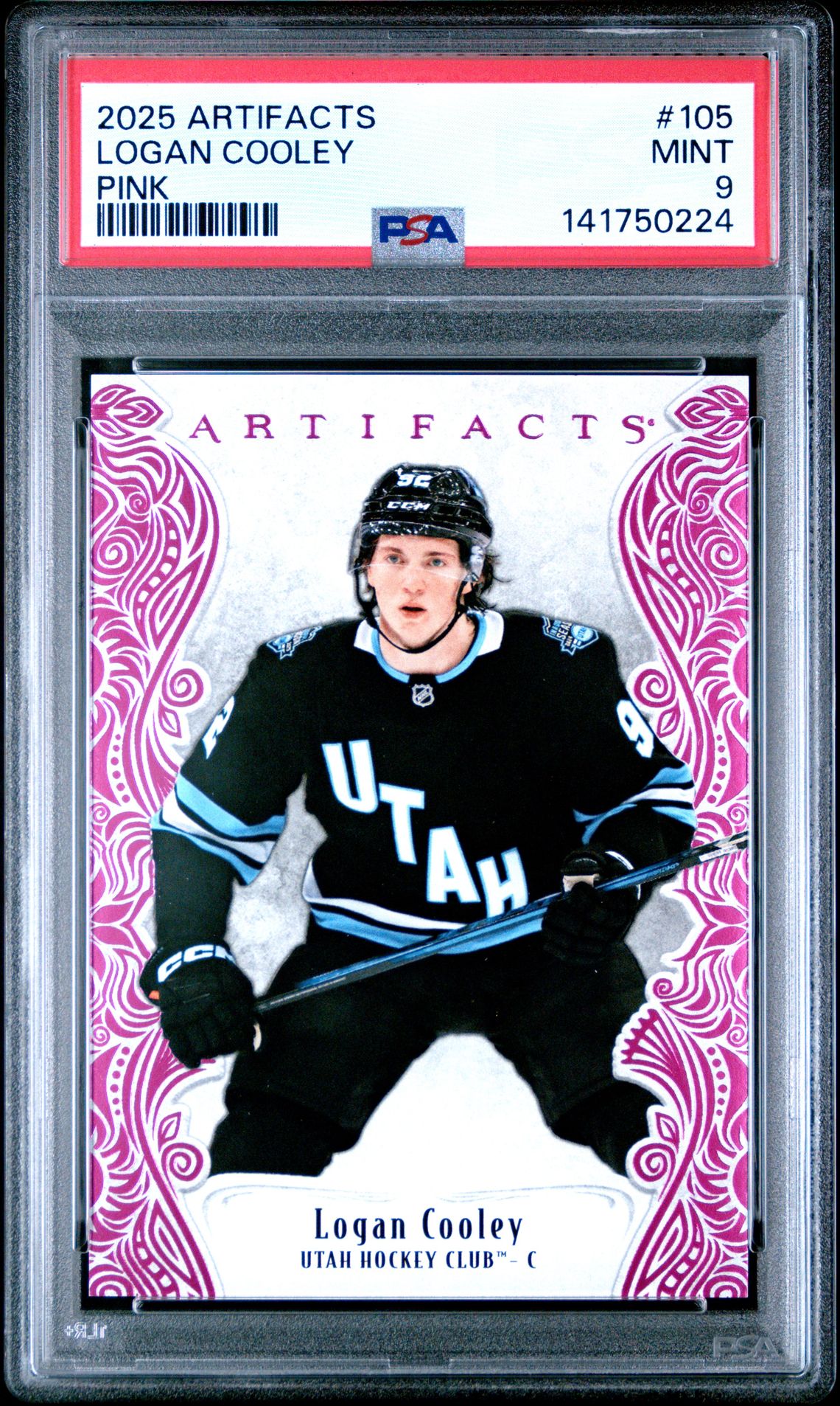 2025 Upper Deck Artifacts Logan Cooley #105 (Pink) Mint 9 front