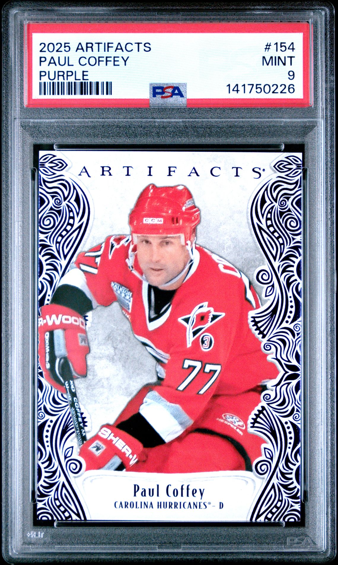 2025 Upper Deck Artifacts Paul Coffey #154 (Purple) Mint 9 front