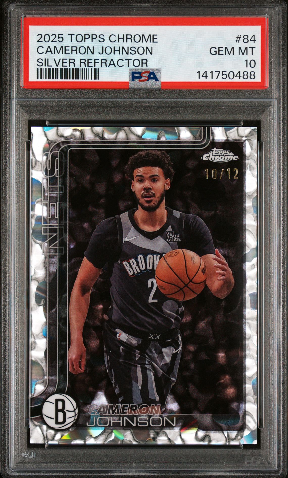 2025 Topps Chrome TOPPS CHROME TEAL REFRACTOR #84 Cameron Johnson front