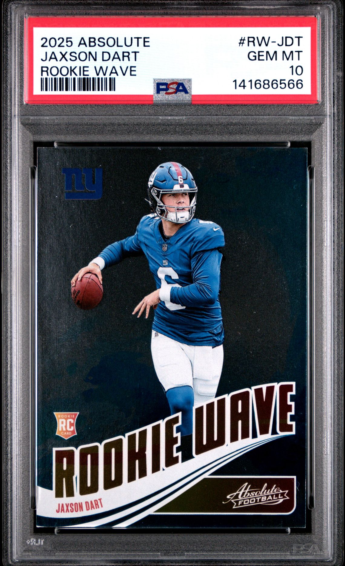 2025 Panini Absolute Rookie Wave Jaxson Dart #Rw-Jdt Gem Mt 10 front
