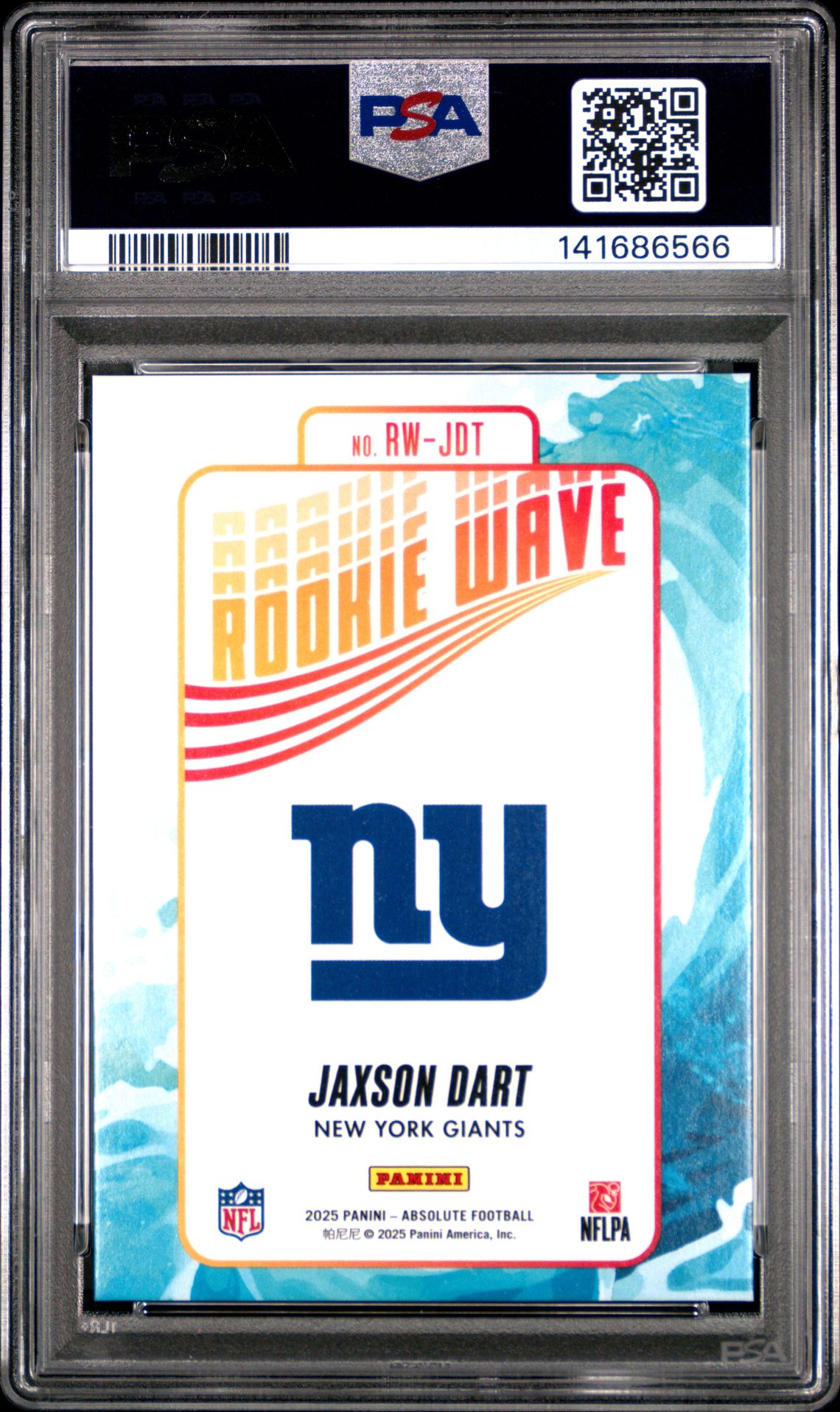 2025 Panini Absolute Rookie Wave Jaxson Dart #Rw-Jdt Gem Mt 10 back