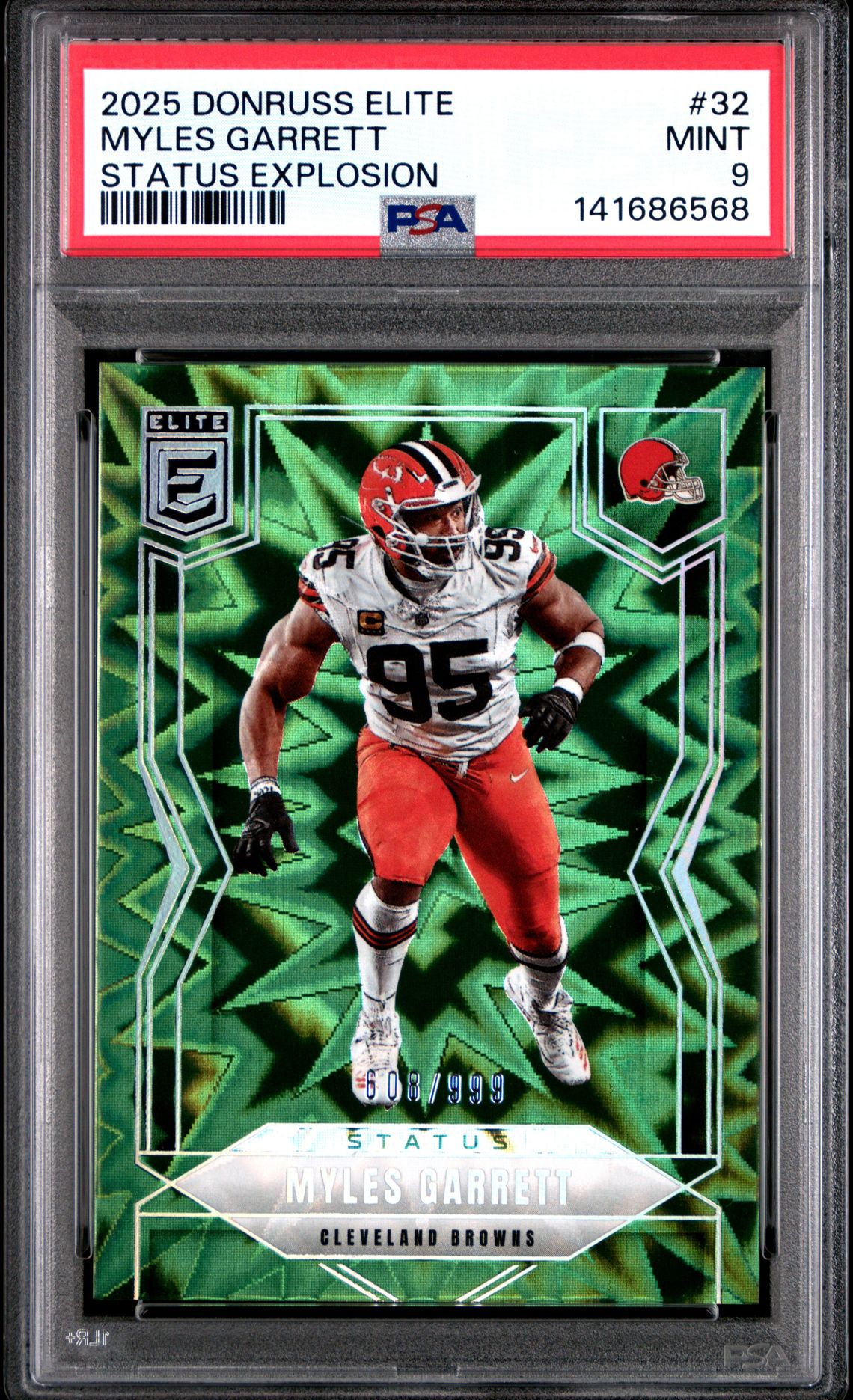 2025 Panini Donruss Elite Myles Garrett #32 (Status Explosion) Mint 9 front