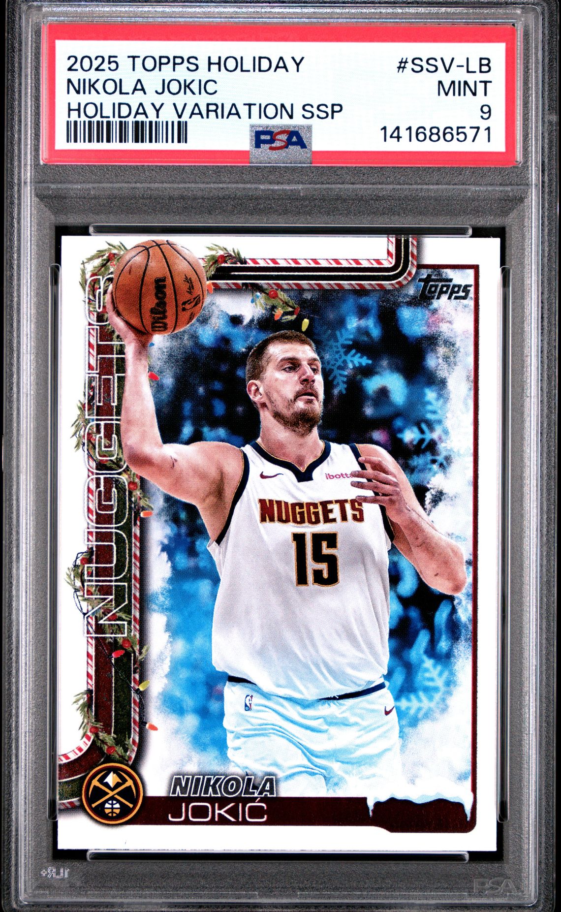 2025 Topps Holiday Holiday Variation Super Short Prints Nikola Jokic #Ssv-Lb Mint 9 front
