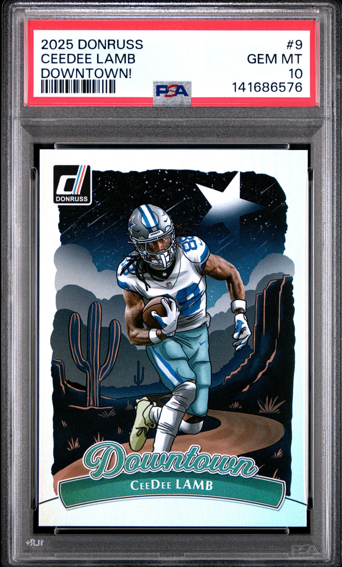2025 Panini Donruss Downtown! Ceedee Lamb #9 Gem Mt 10 front