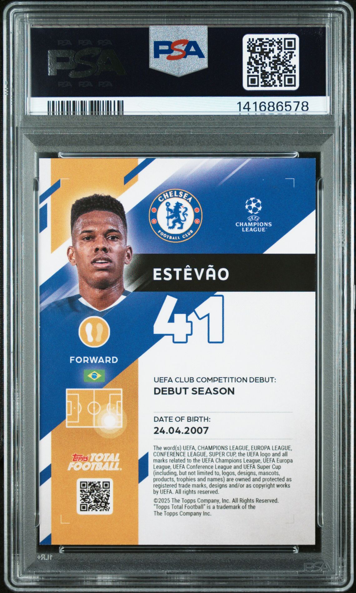 2025-2026 Topps Total Football Estevao #28 Mint 9 back