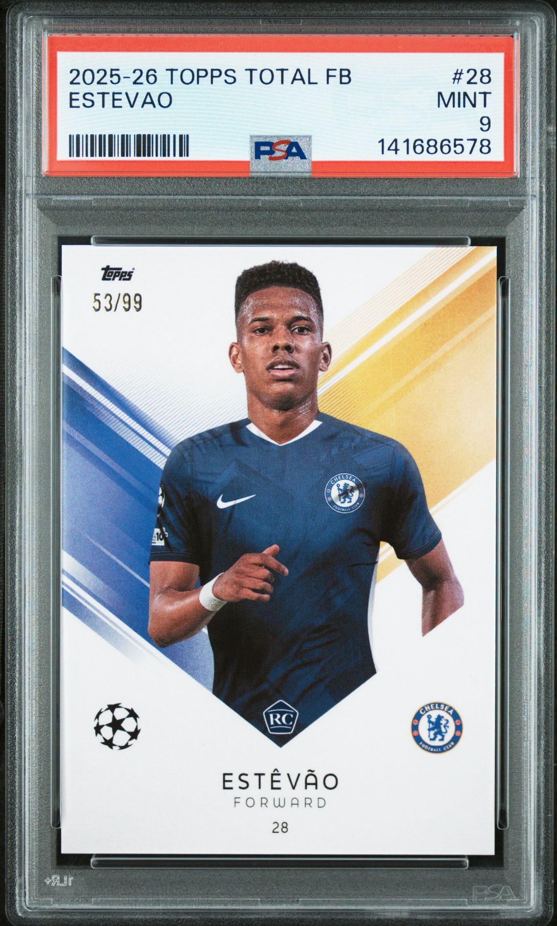 2025-2026 Topps Total Football Estevao #28 Mint 9 front