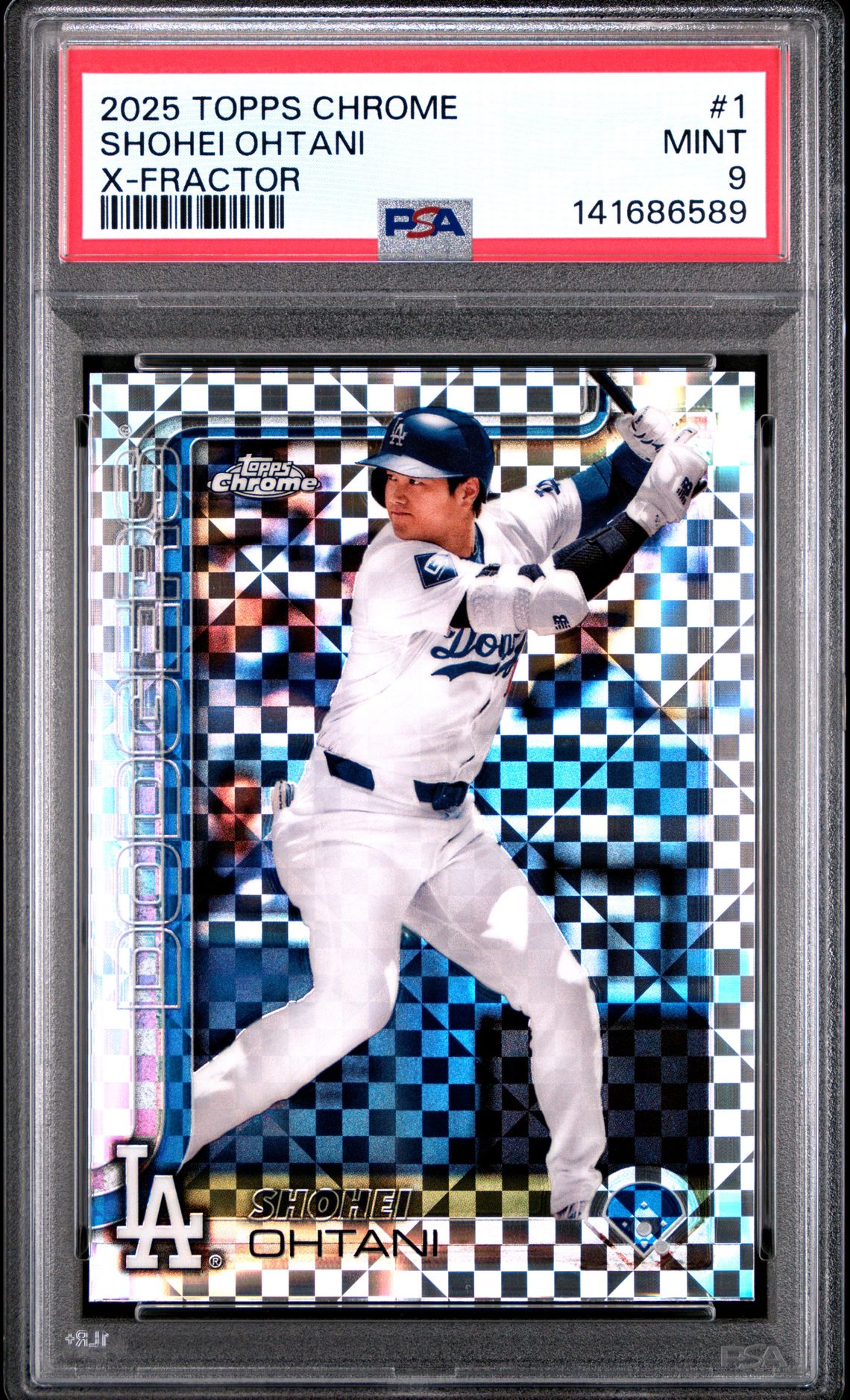 2025 Topps Chrome Shohei Ohtani #1 (X-Fractor) Mint 9 front