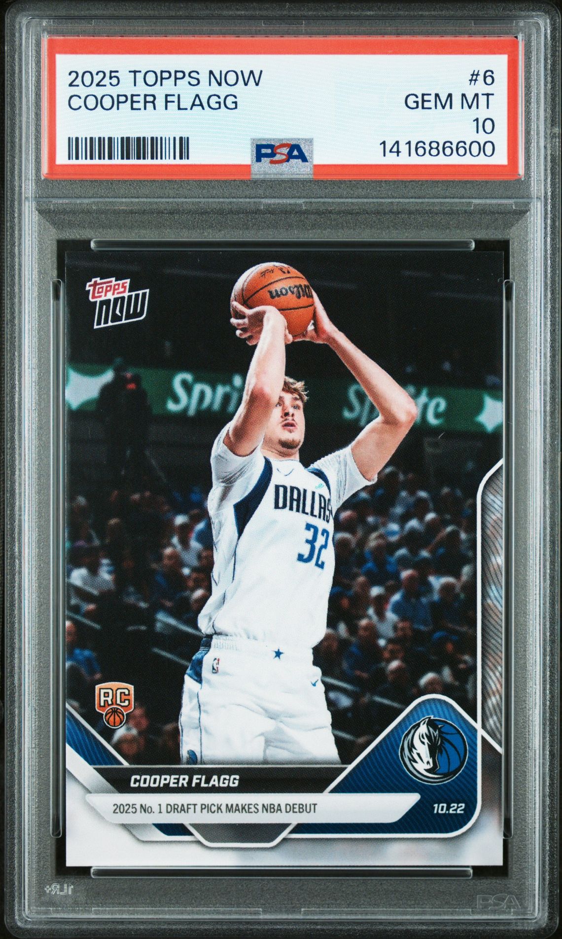 2025 Topps Now Cooper Flagg #6 Gem Mt 10 front