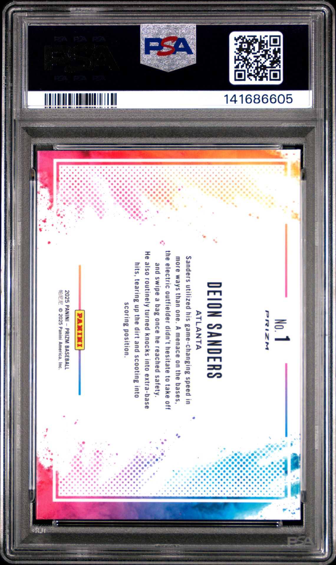 2025 Panini Prizm Color Blast Deion Sanders #1 Mint 9 back