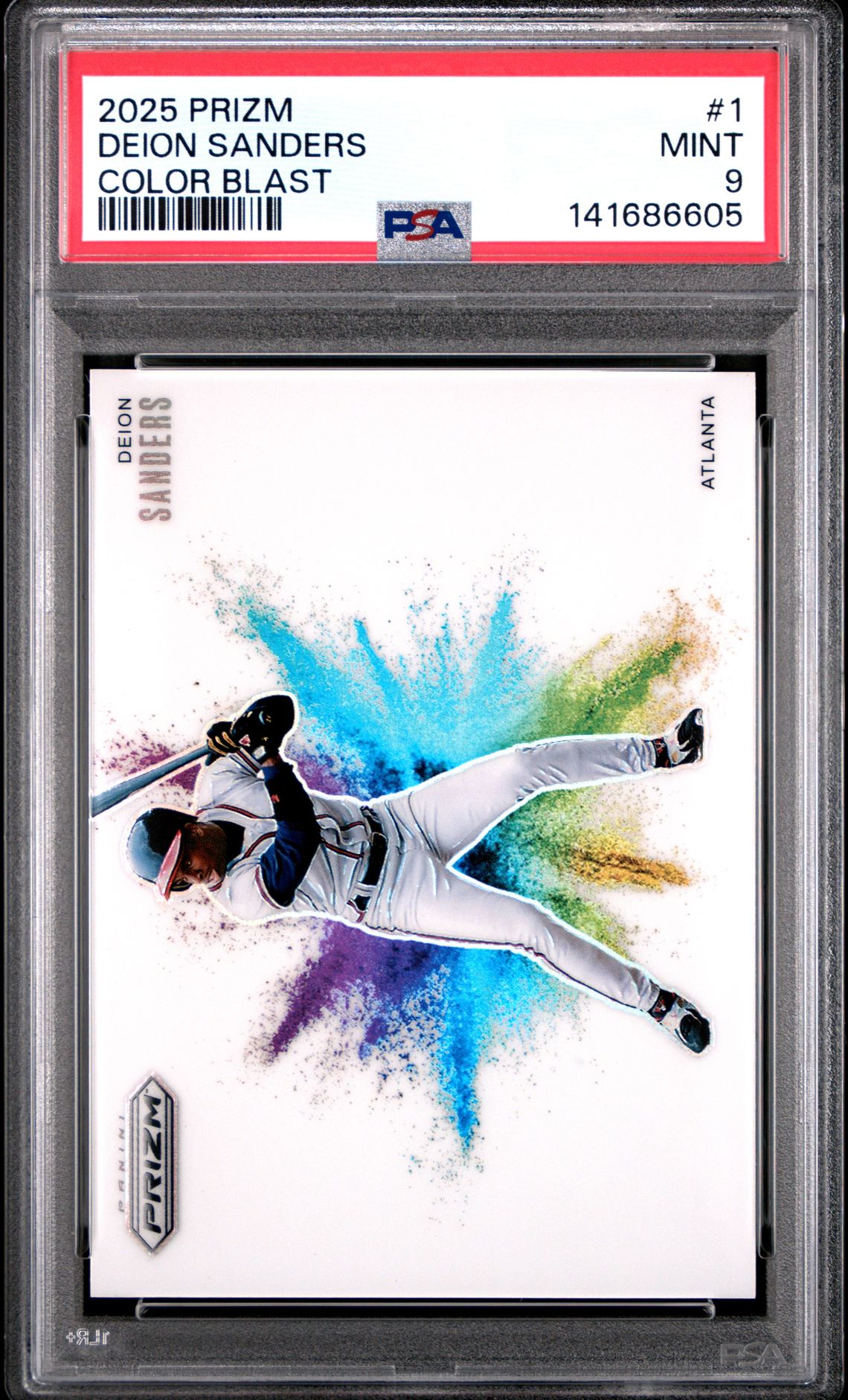 2025 Panini Prizm Color Blast Deion Sanders #1 Mint 9 front