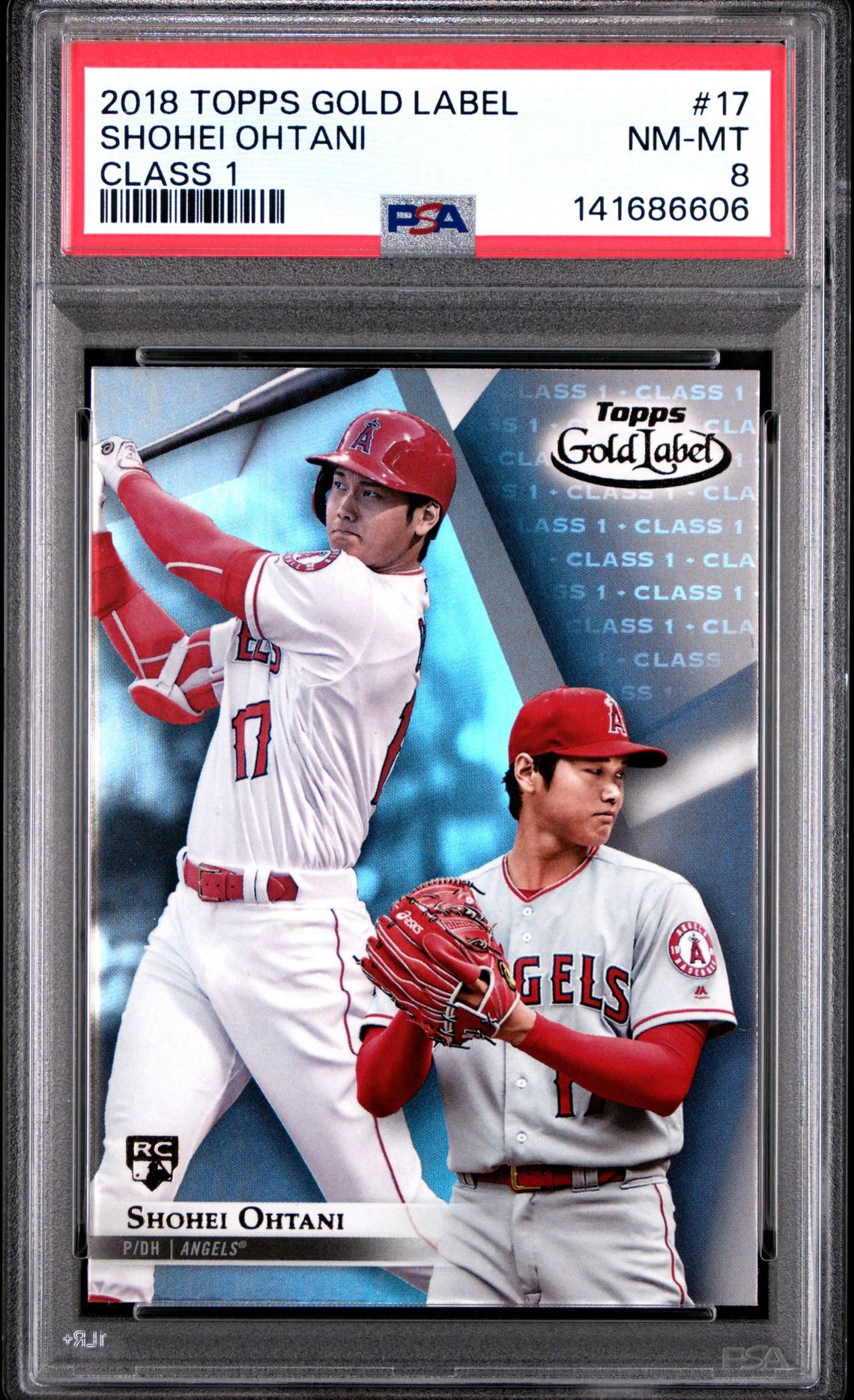 2018 Topps Gold Label Shohei Ohtani #17 (Class 1) Nm-Mt 8 front