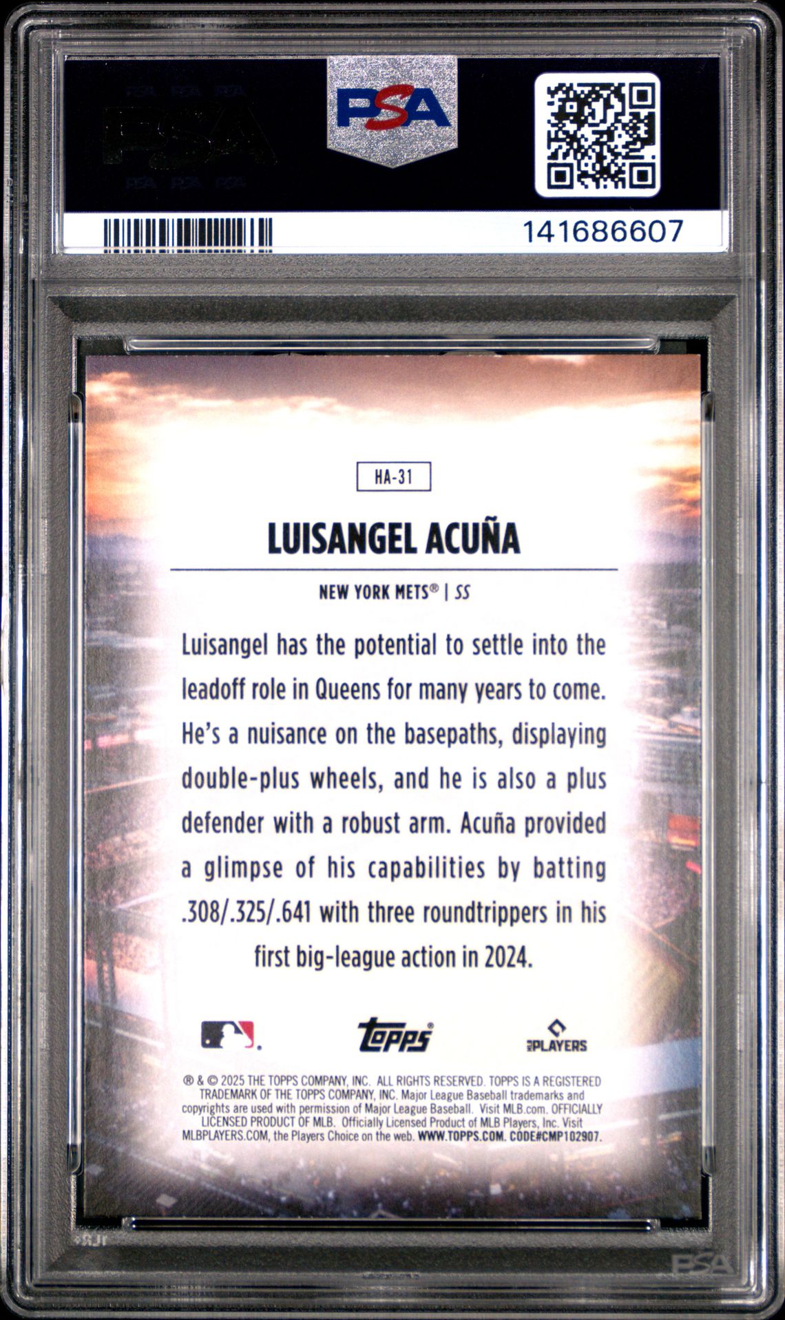 2025 Topps Home Field Advantage Luisangel Acuna #Ha31 (Series 2) Mint 9 back