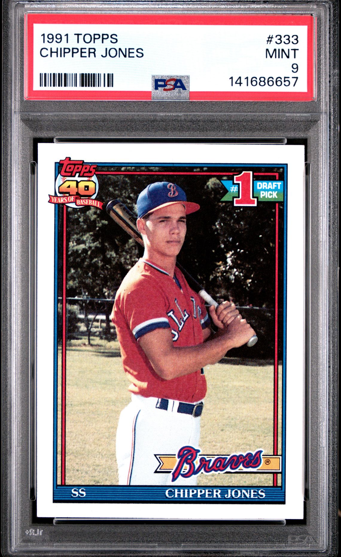 1991 Topps Chipper Jones #333 Mint 9 front