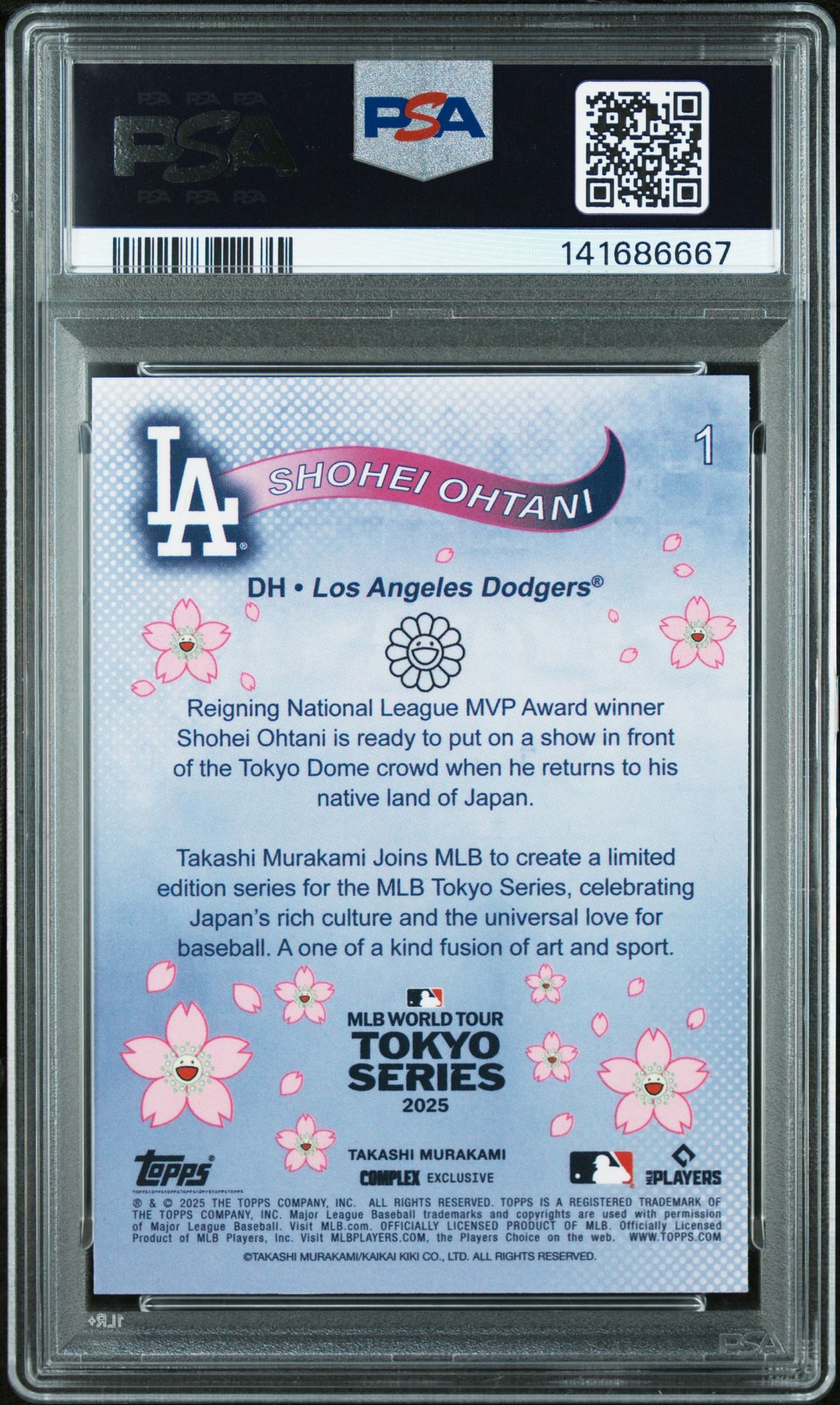 2025 Topps Takashi Murakami + Mlb World Tour Tokyo Series Shohei Ohtani #1 Mint 9 back