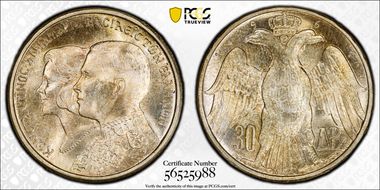 1964 30 Dr Berne  "ВФ" Below KM-87  Ag MS67