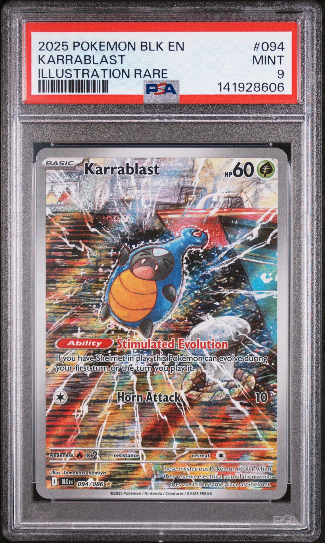 2025 Pokemon Blk En-Black Bolt Karrablast #094 (Illustration Rare) Mint 9 front