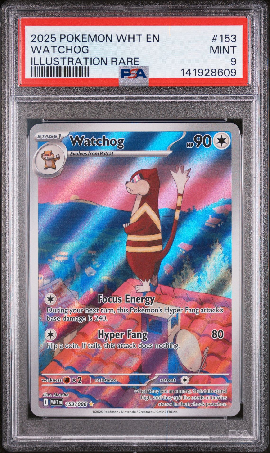 2025 Pokemon Wht En-White Flare Watchog #153 (Illustration Rare) Mint 9 front