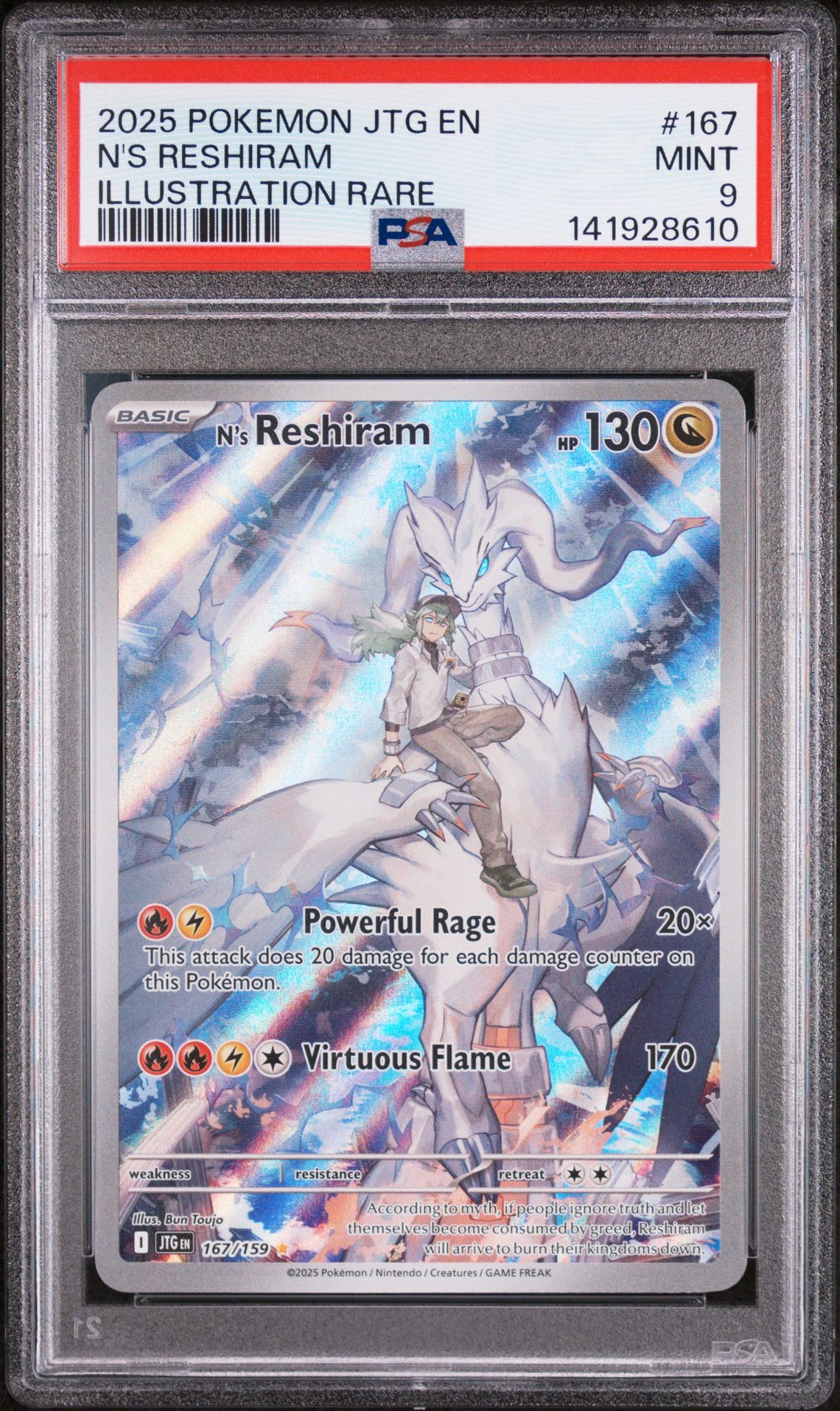 2025 Pokemon Jtg En-Journey Together N's Reshiram #167 (Illustration Rare) Mint 9 front