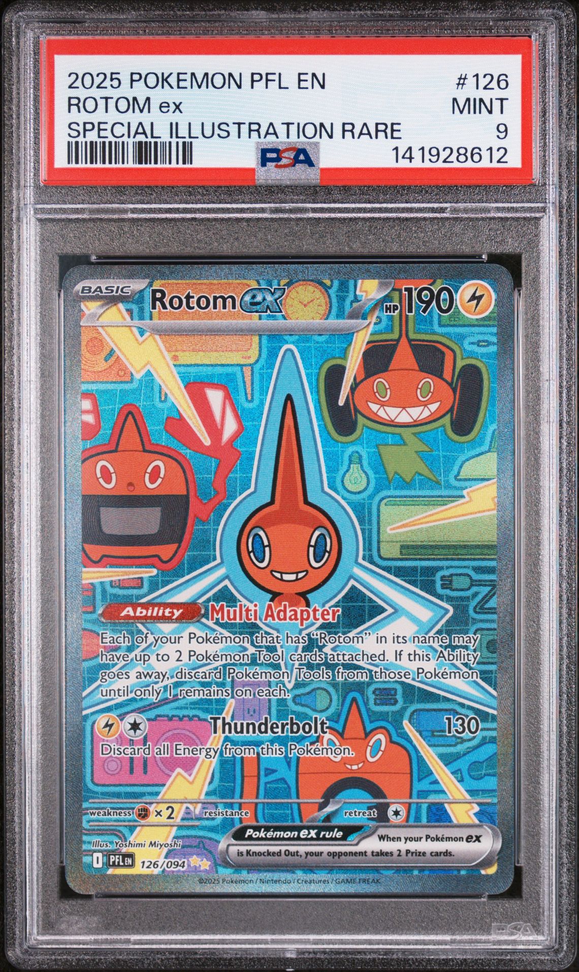 2025 Pokemon Pfl En-Phantasmal Flames Rotom Ex #126 (Special Illustration Rare) Mint 9 front