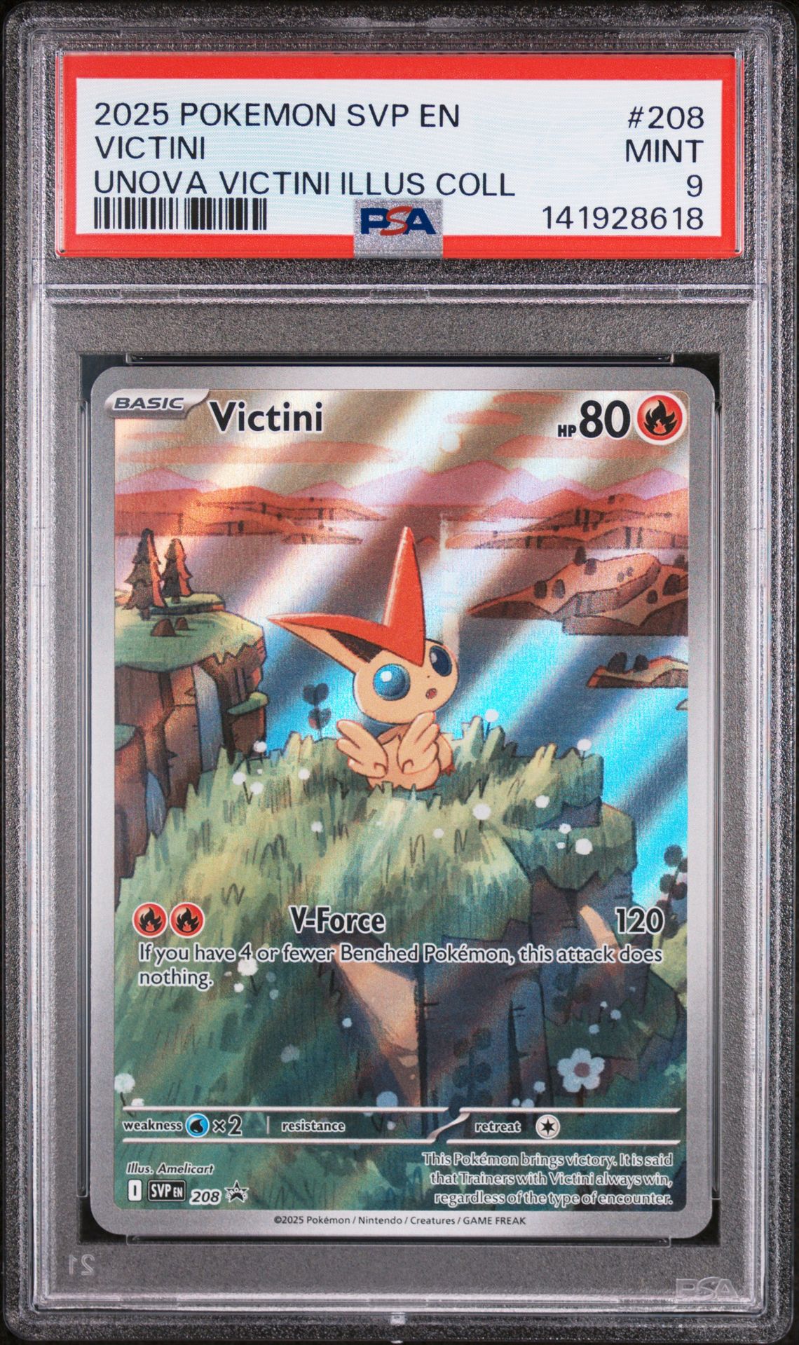 2025 Pokemon Svp En-Sv Black Star Promo Victini #208 (Unova Victini Illus Coll) Mint 9 front
