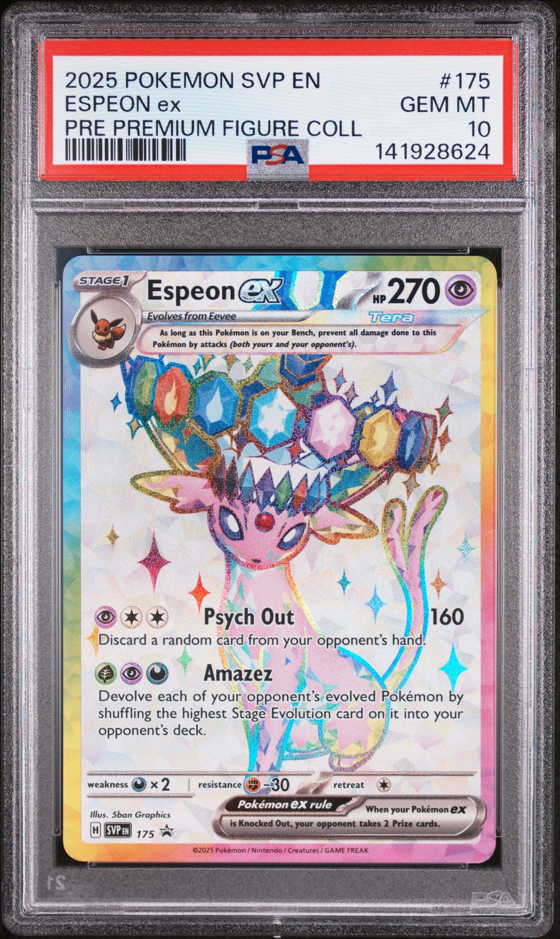 2025 Pokemon Svp En-Sv Black Star Promo Espeon Ex #175 (Pre Premium Figure Coll) Gem Mt 10 front