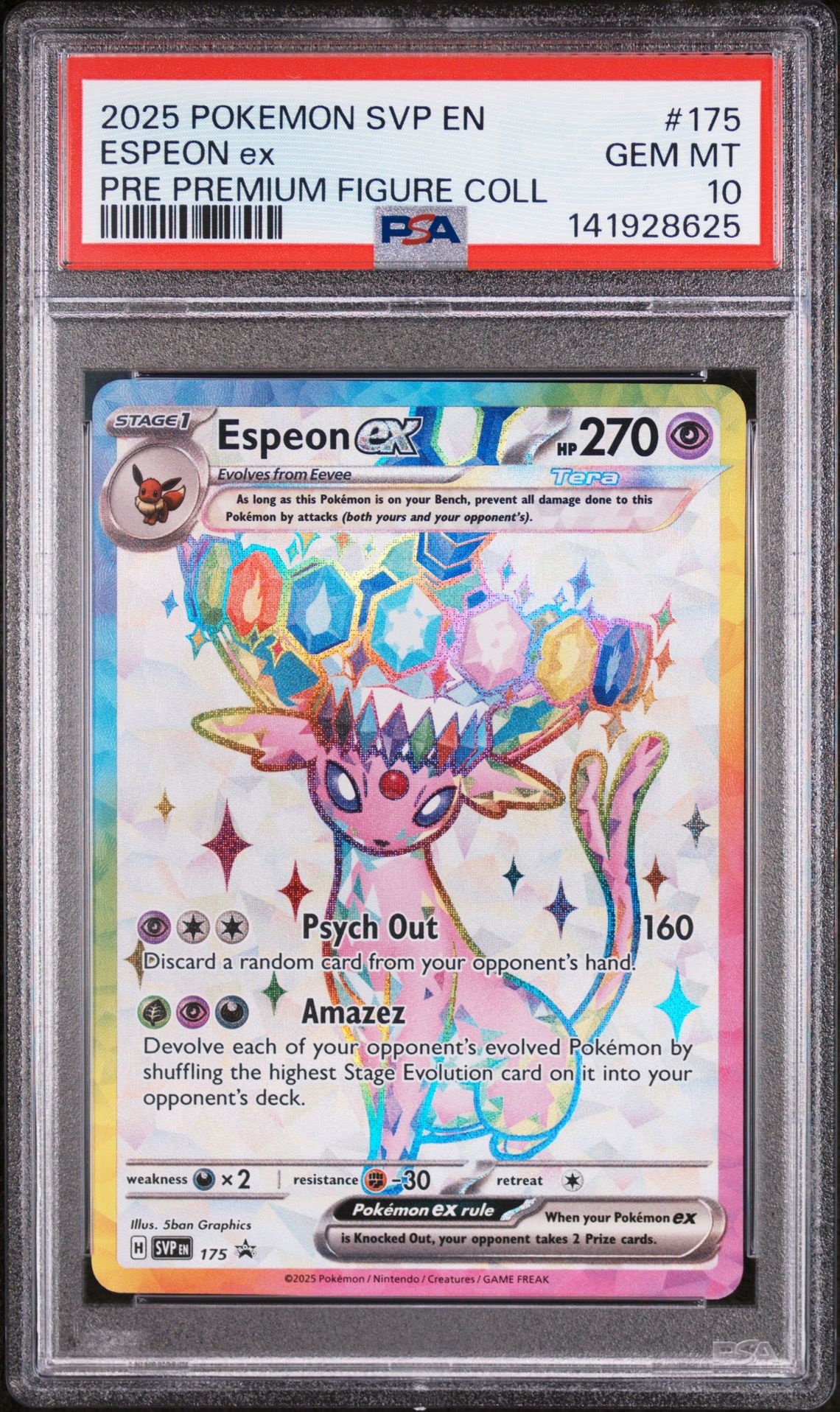 2025 Pokemon Svp En-Sv Black Star Promo Espeon Ex #175 (Pre Premium Figure Coll) Gem Mt 10 front