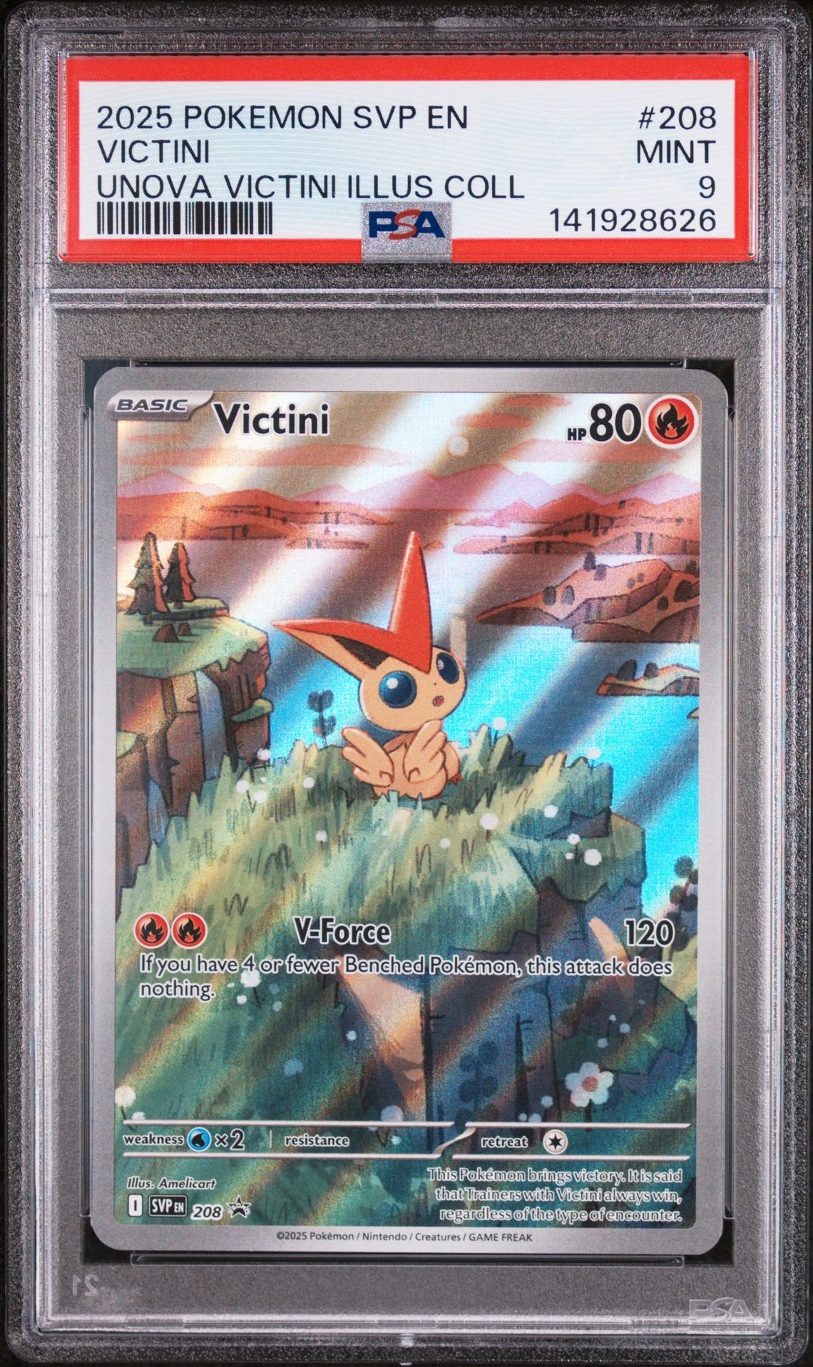 2025 Pokemon Svp En-Sv Black Star Promo Victini #208 (Unova Victini Illus Coll) Mint 9 front