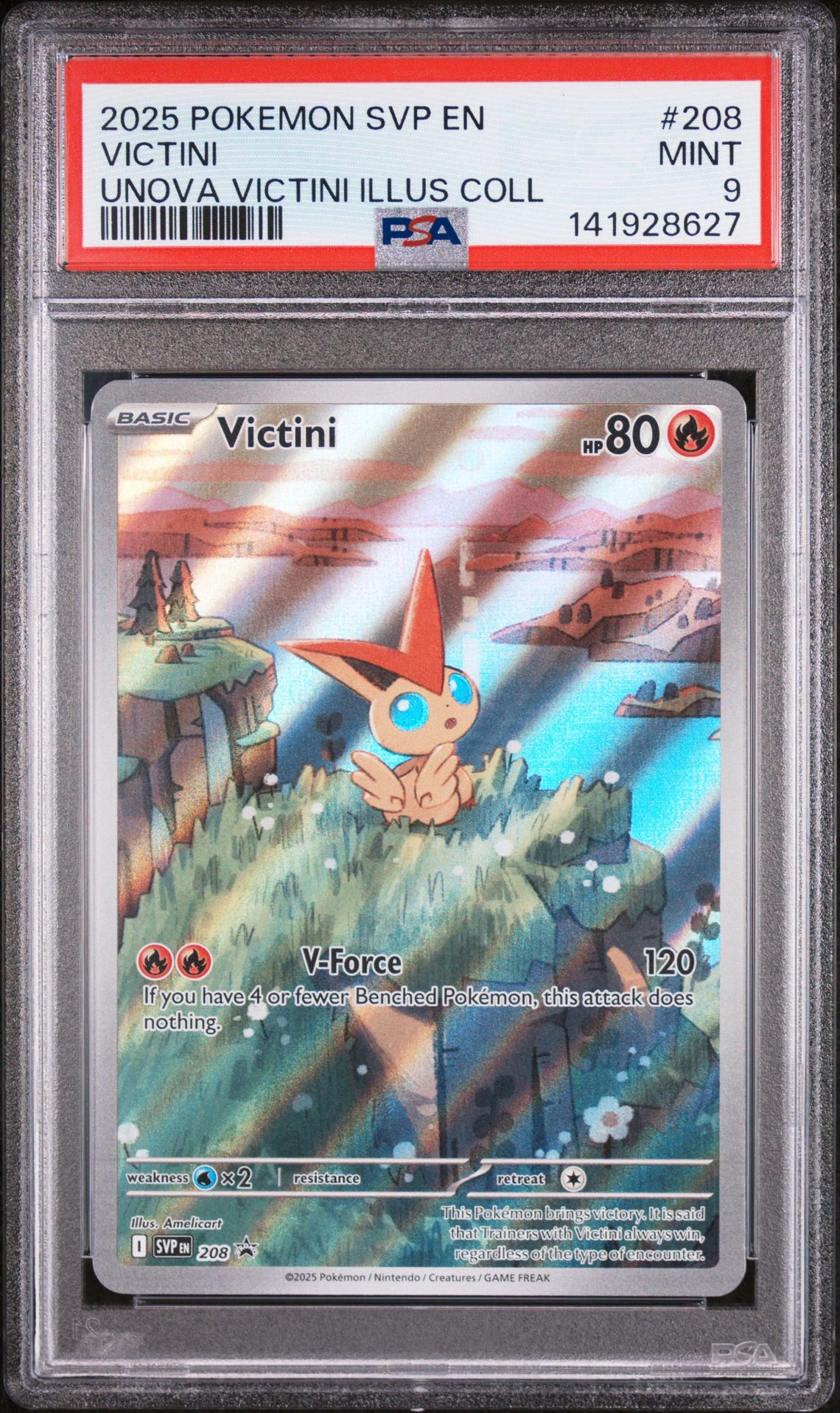 2025 Pokemon Svp En-Sv Black Star Promo Victini #208 (Unova Victini Illus Coll) Mint 9 front