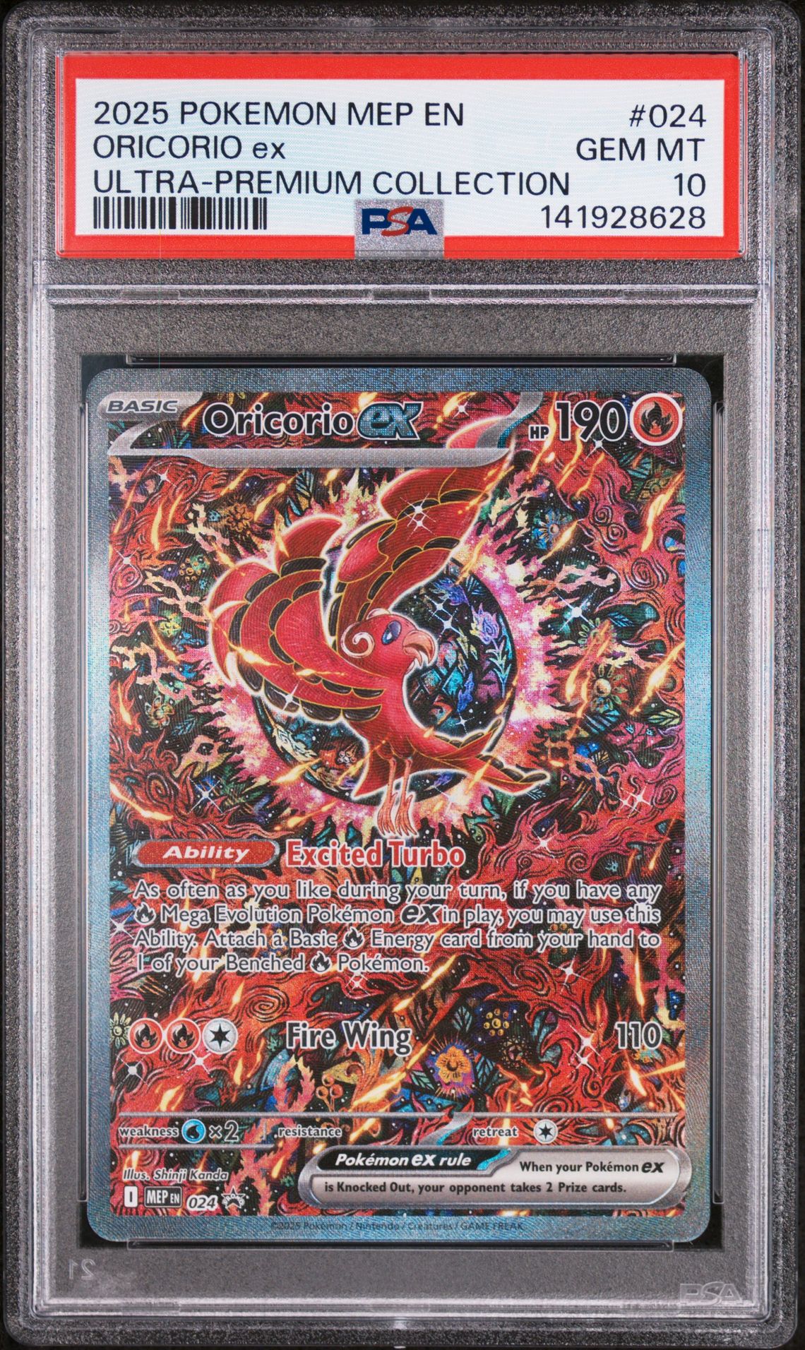 2025 Pokemon Mep En-Me Black Star Promo Oricorio Ex #024 (Ultra-Premium Collection) Gem Mt 10 front