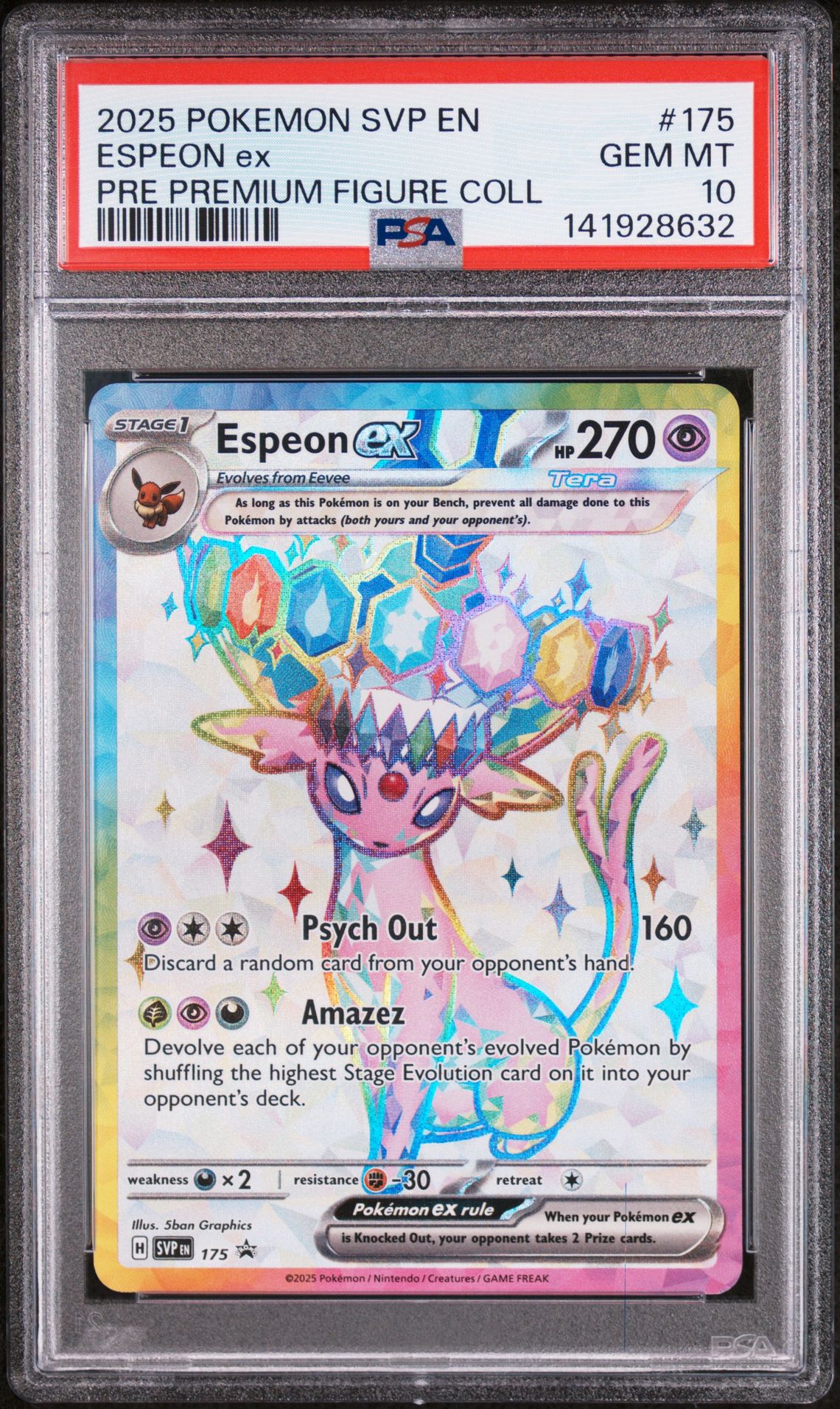 2025 Pokemon Svp En-Sv Black Star Promo Espeon Ex #175 (Pre Premium Figure Coll) Gem Mt 10 front