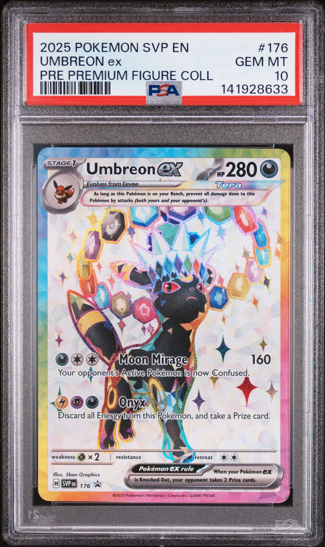 2025 Pokemon Svp En-Sv Black Star Promo Umbreon Ex #176 (Pre Premium Figure Coll) Gem Mt 10 front view - PSA graded GEM MT 10