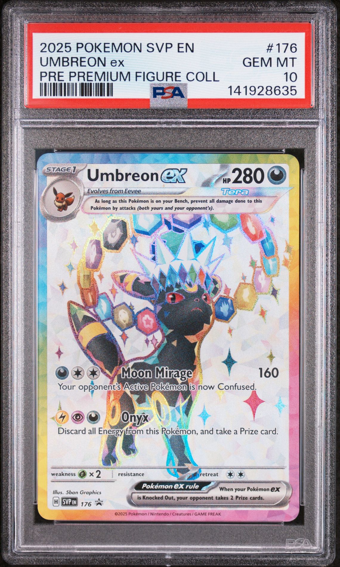 2025 Pokemon Svp En-Sv Black Star Promo Umbreon Ex #176 (Pre Premium Figure Coll) Gem Mt 10 front view - PSA graded GEM MT 10