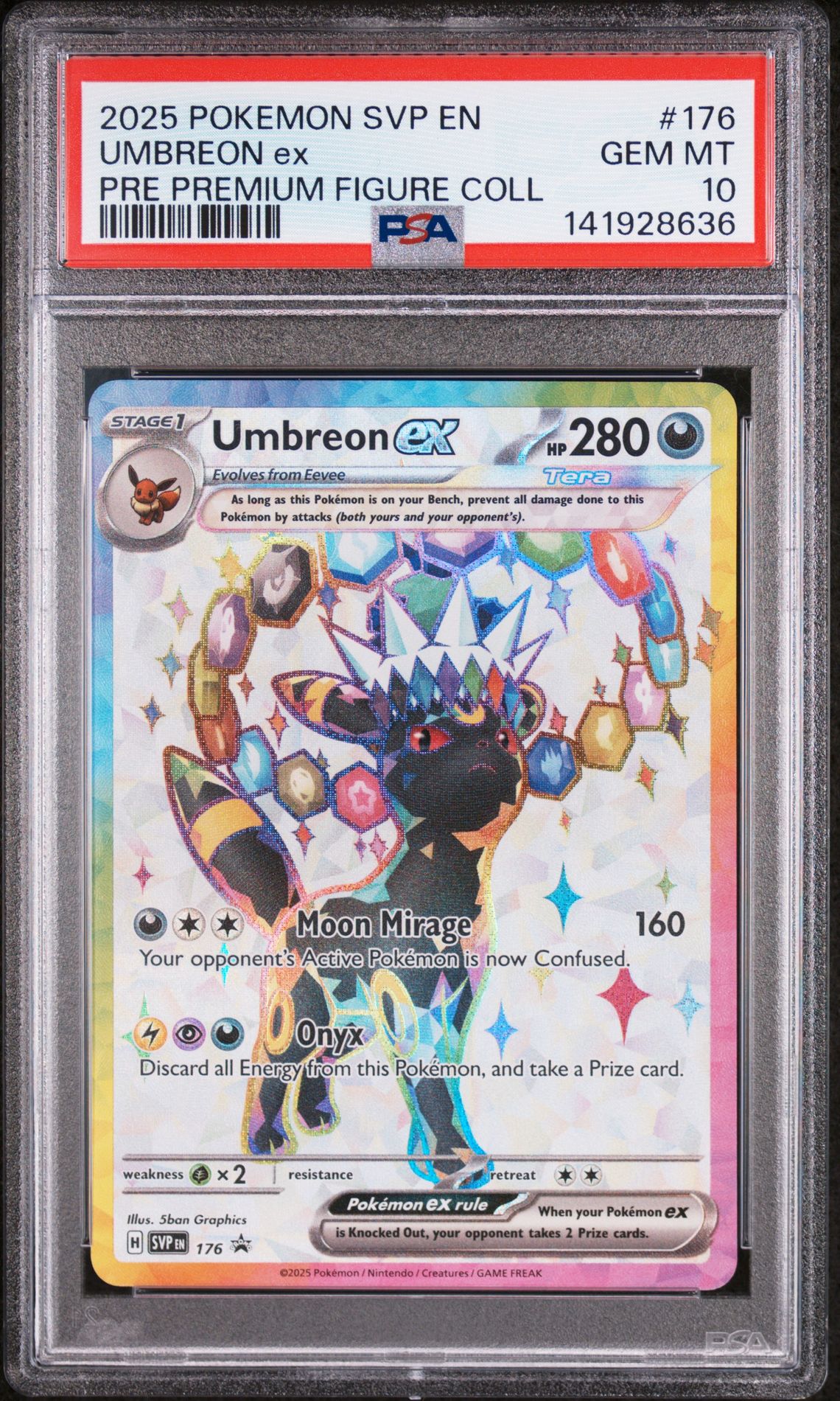 2025 Pokemon Svp En-Sv Black Star Promo Umbreon Ex #176 (Pre Premium Figure Coll) Gem Mt 10 front view - PSA graded GEM MT 10
