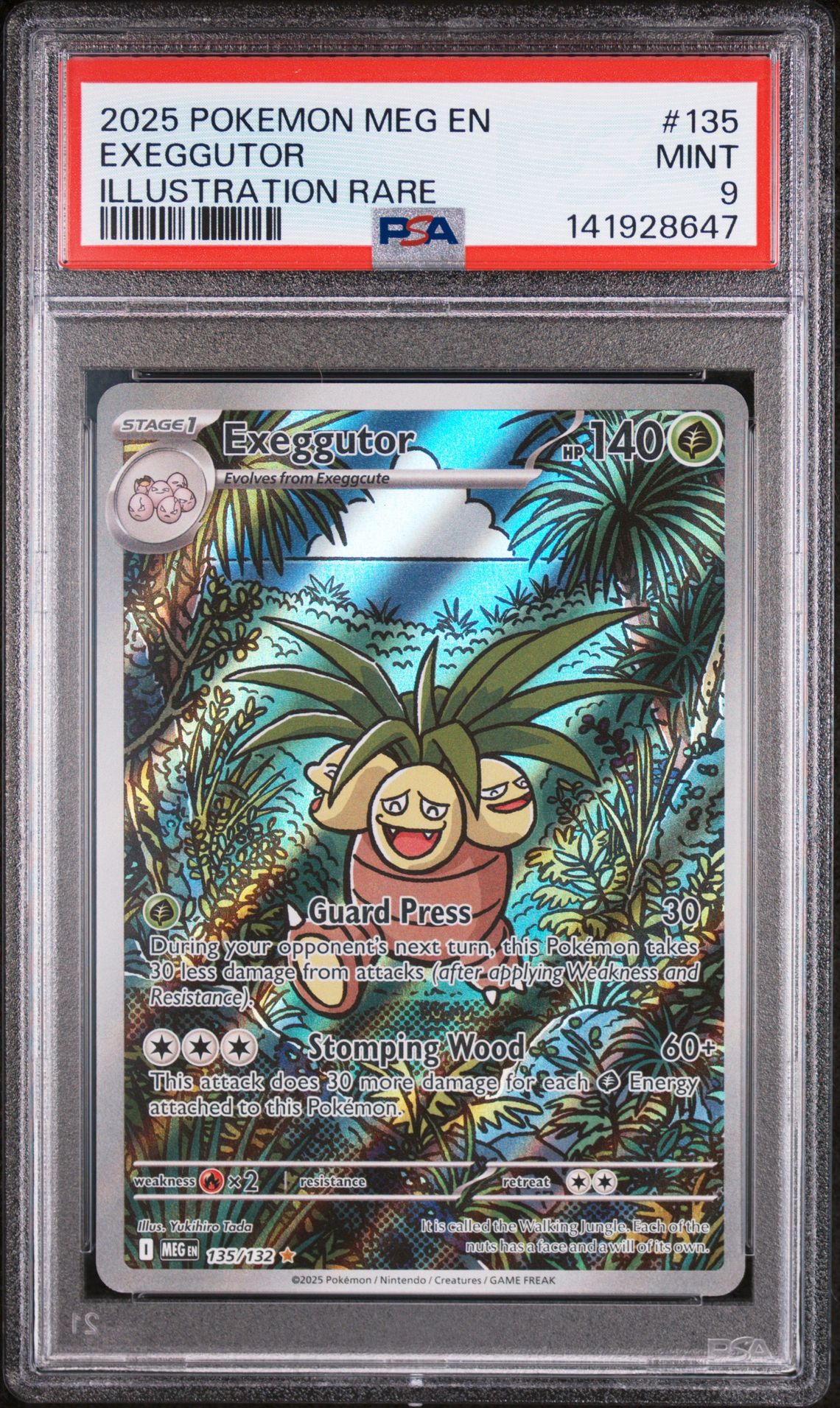 2025 Pokemon Meg En-Mega Evolution Exeggutor #135 (Illustration Rare) Mint 9 front