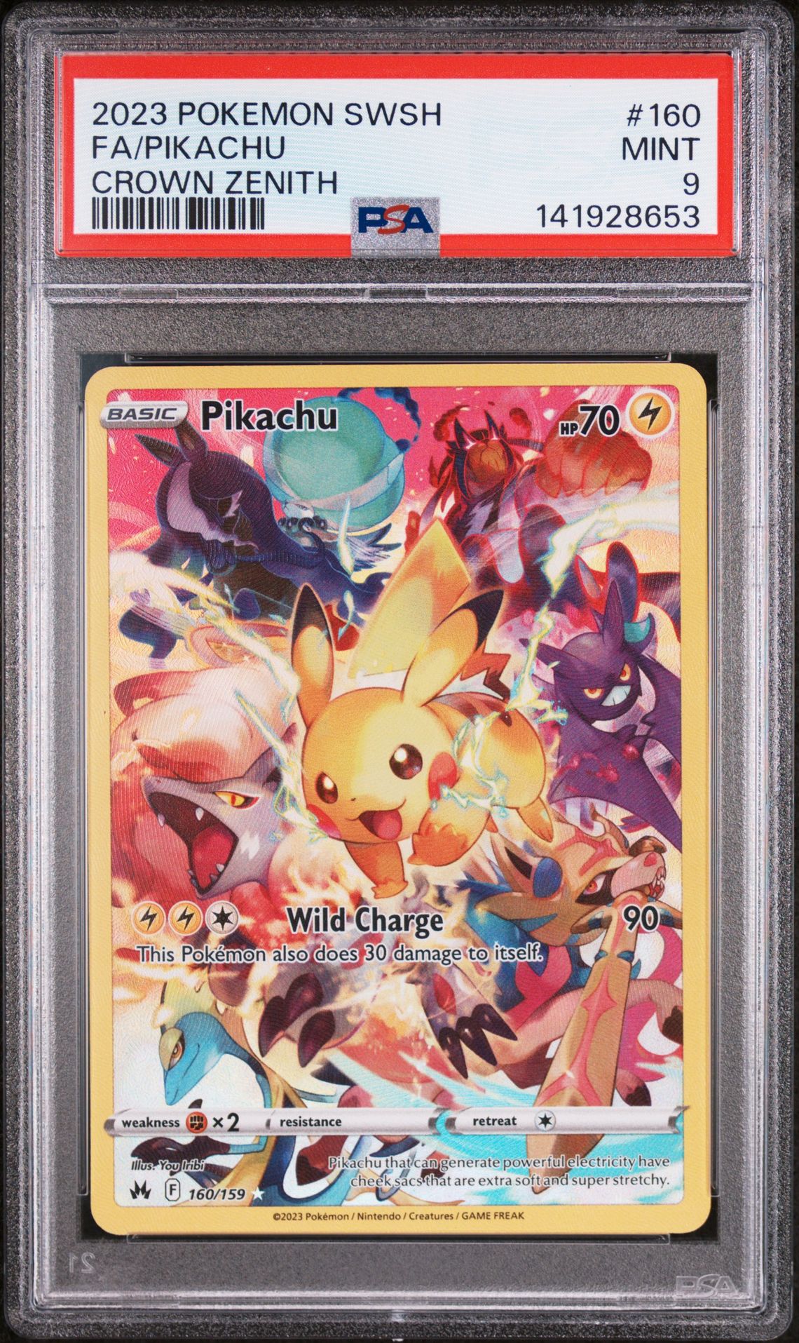 2023 Pokemon Sword And Shield Crown Zenith Fa/Pikachu #160 (Crown Zenith) Mint 9 front