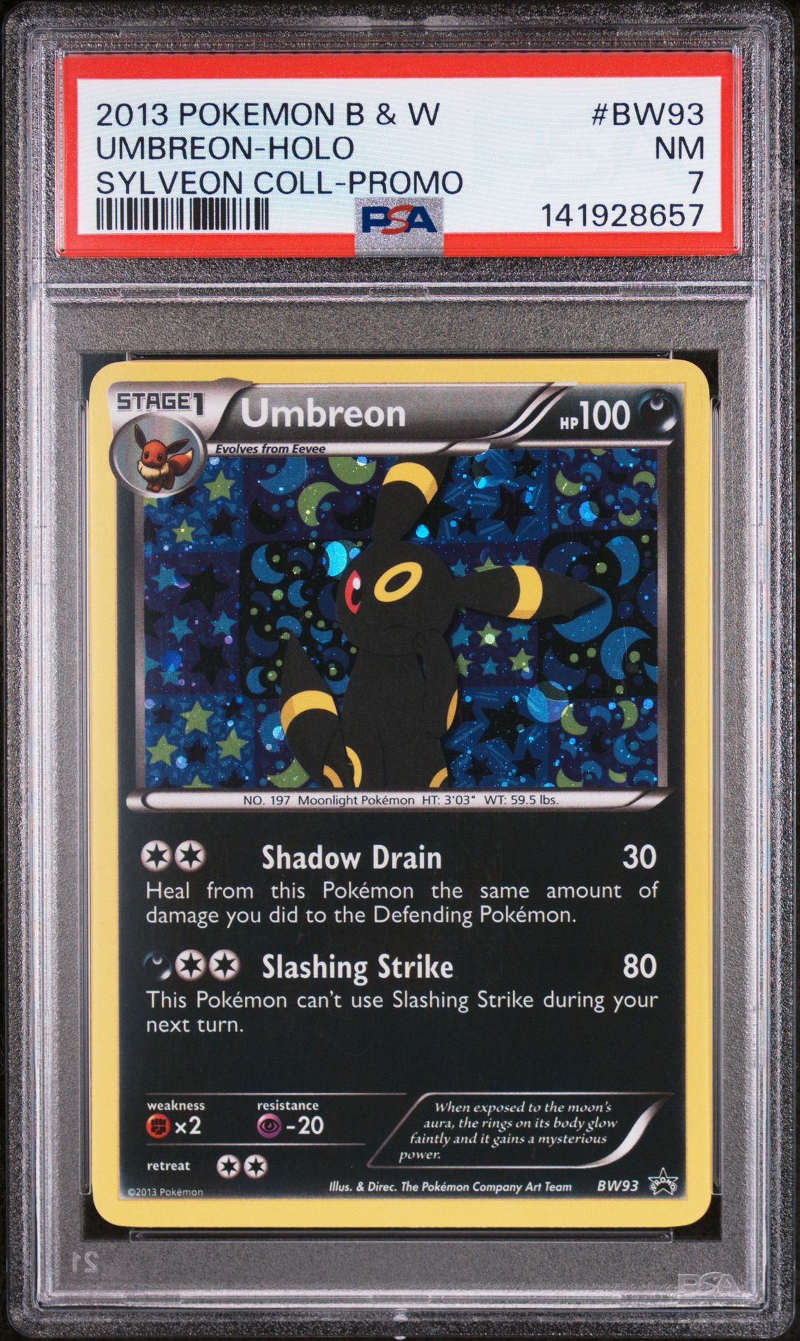 2013 Pokemon Black & White Promo Umbreon-Holo #Bw93 (Sylveon Coll-Promo) Nm 7 front