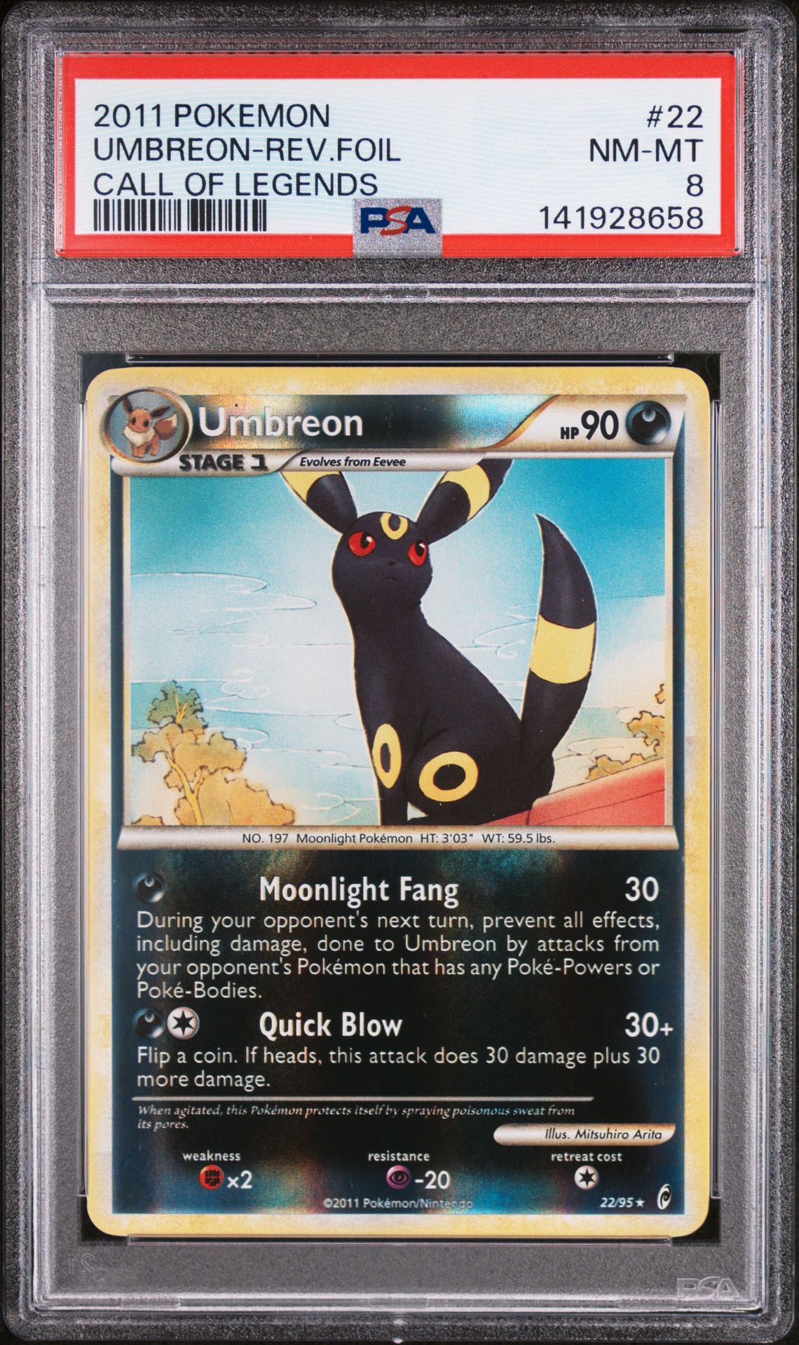 2011 Pokemon Call Of Legends Umbreon-Rev.foil #22 (Call Of Legends) Nm-Mt 8 front