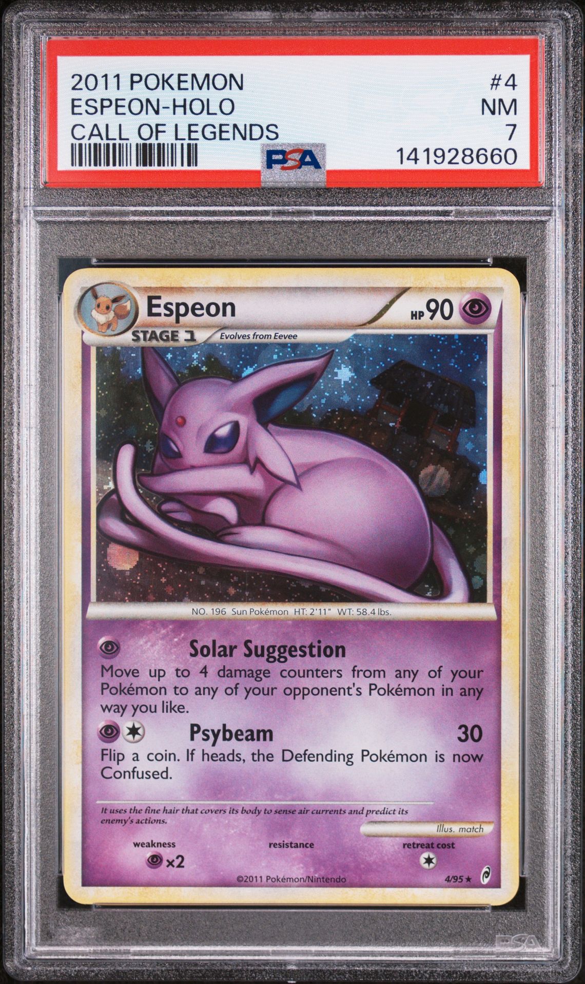 2011 Pokemon Call Of Legends Espeon-Holo #4 (Call Of Legends) Nm 7 front