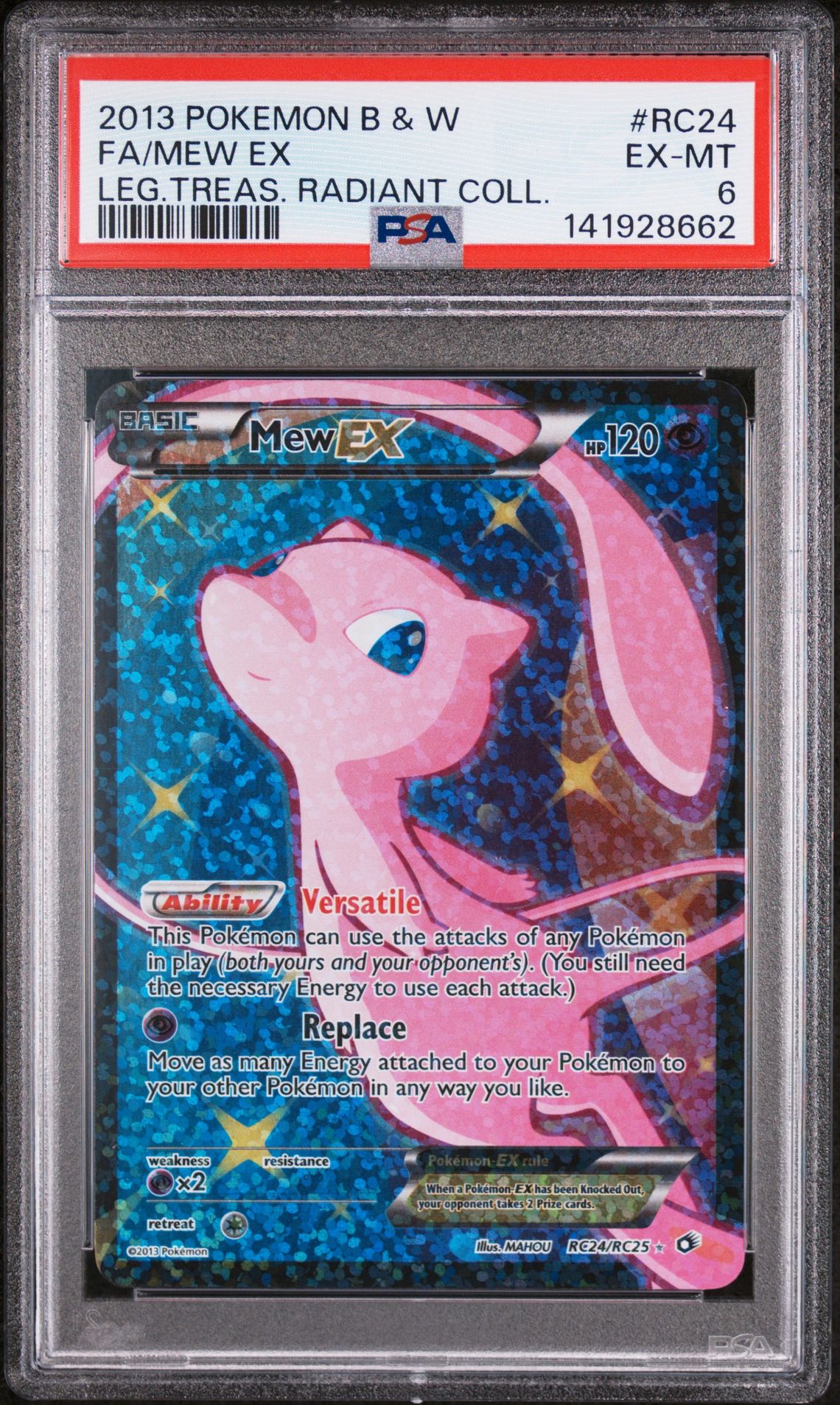 2013 Pokemon Black & White Legendary Treasures Radiant Collection Fa/Mew Ex #Rc24 (Leg.treas. Radiant Coll.) Ex-Mt 6 front