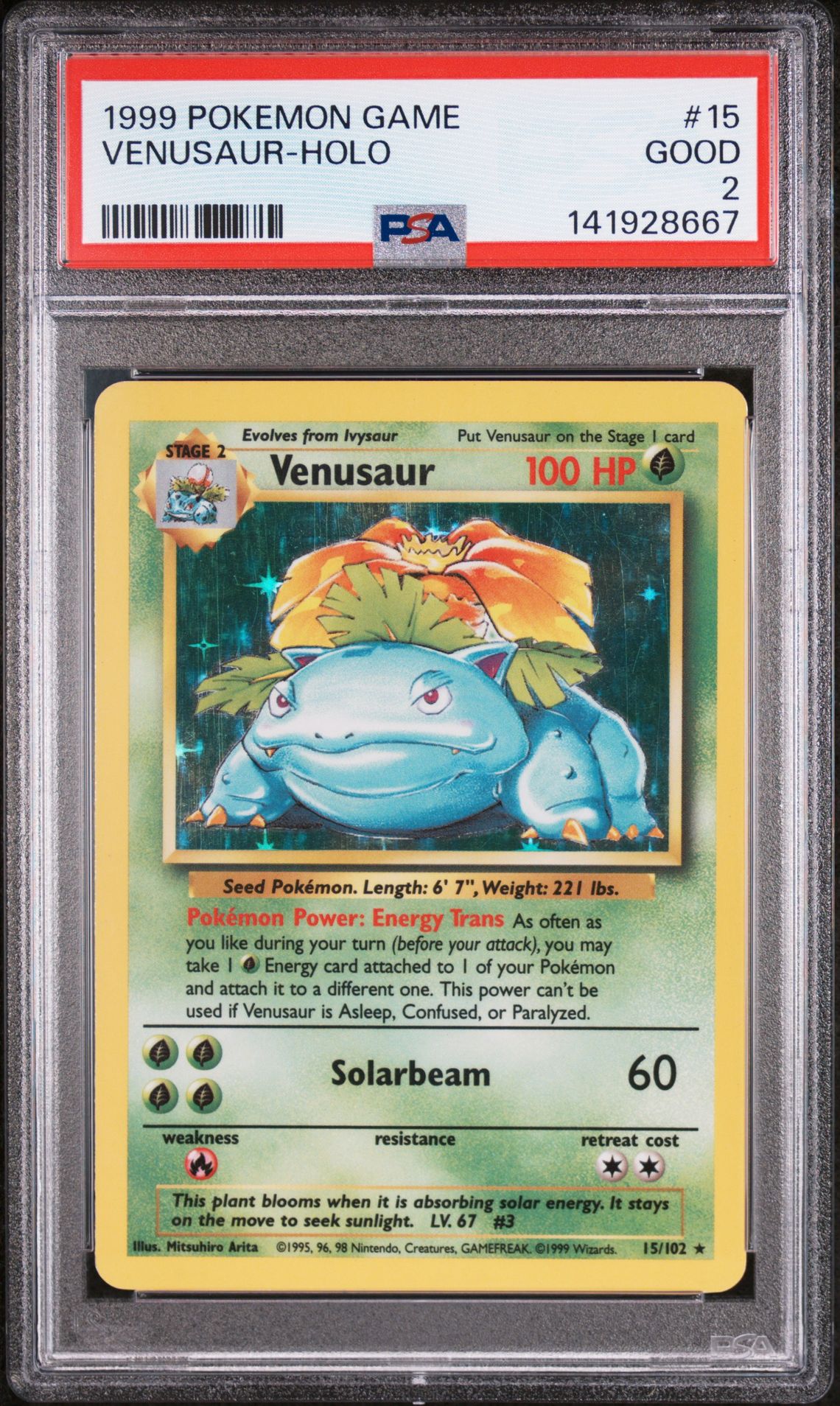 1999 Pokemon Game Venusaur-Holo #15 Good 2 front