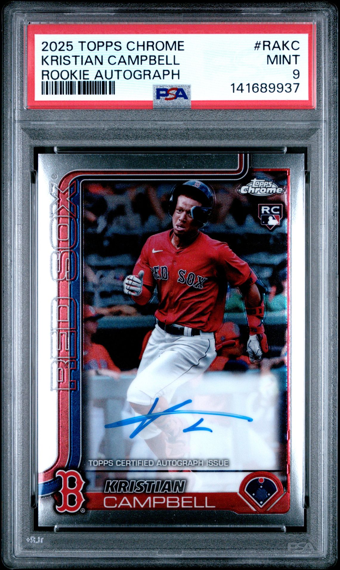 2025 Topps Chrome Rookie Autographs Kristian Campbell #Rakc Mint 9 front