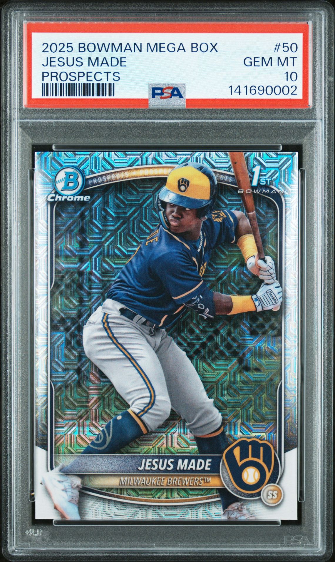 2025 Bowman Mega Box Chrome Prospects Jesus Made #50 Gem Mt 10 front