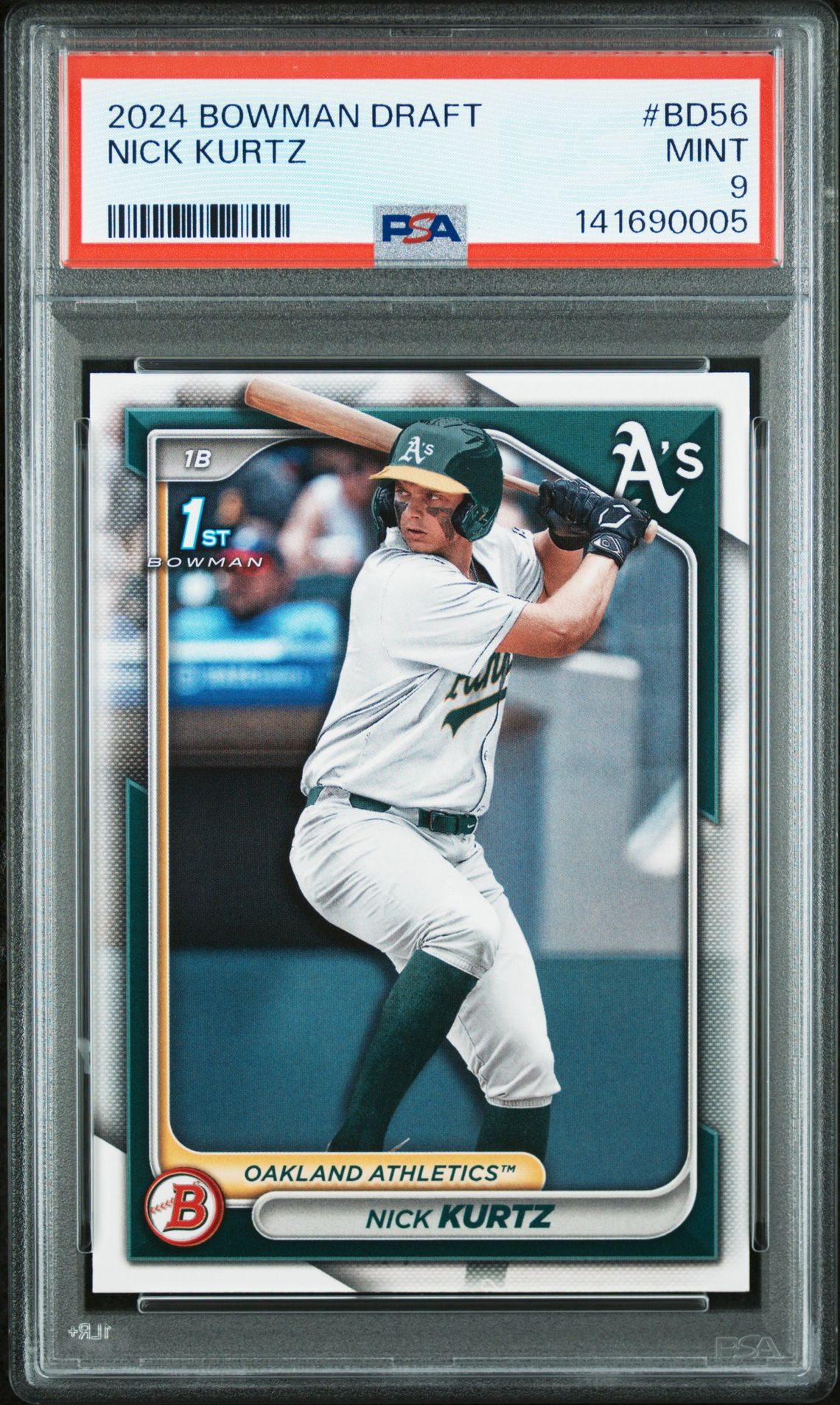 2024 Bowman Draft Nick Kurtz #Bd56 Mint 9 front