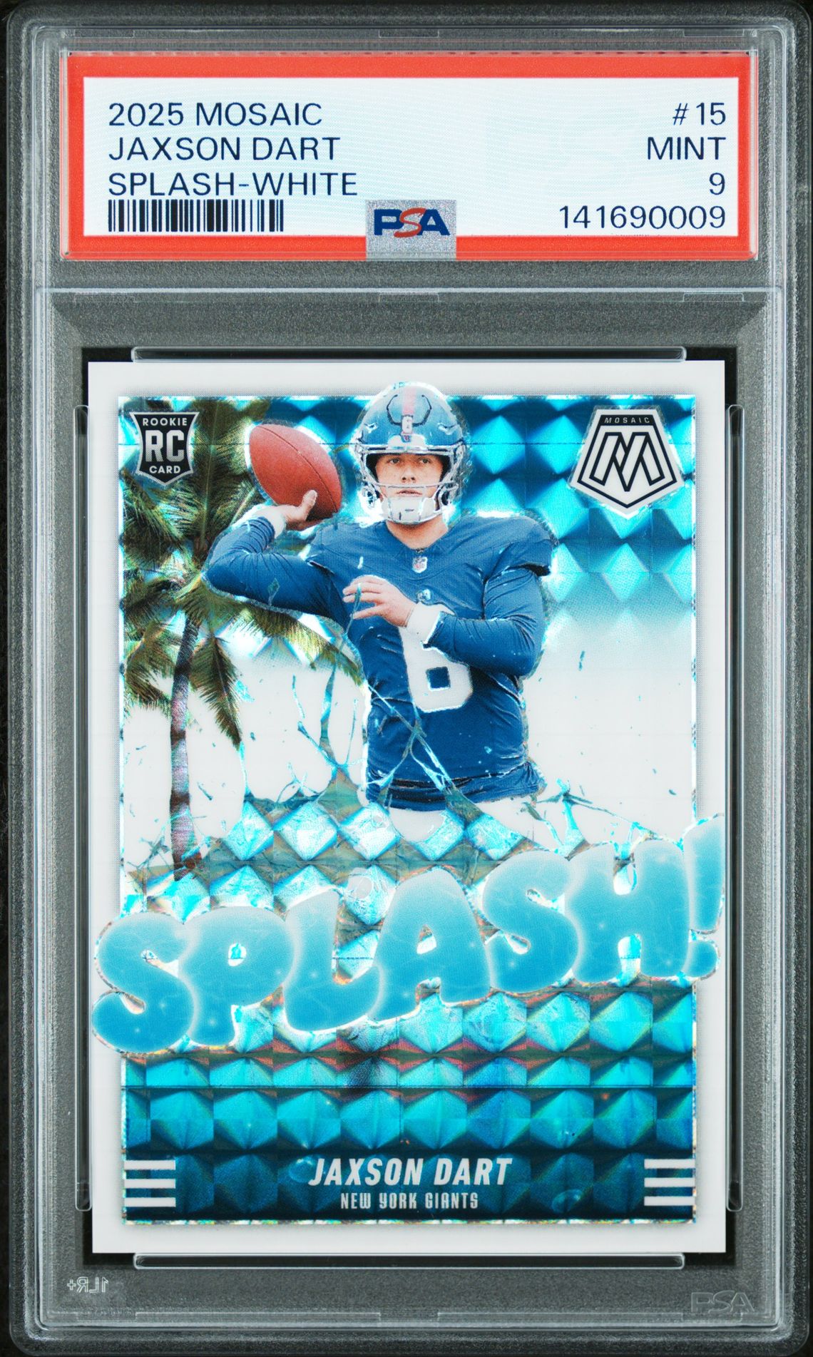 2025 Panini Mosaic Splash Jaxson Dart #15 (Splash-White) Mint 9 front