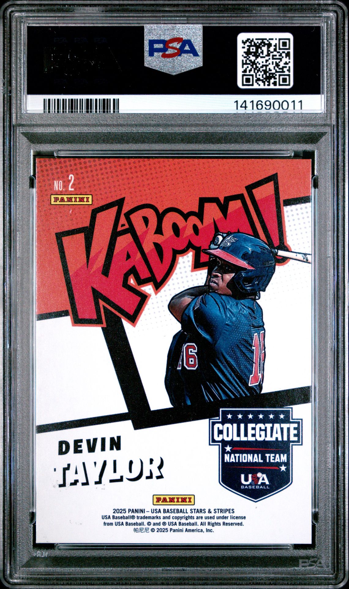2025 Panini Stars & Stripes Usa Kaboom! Devin Taylor #2 Mint 9 back